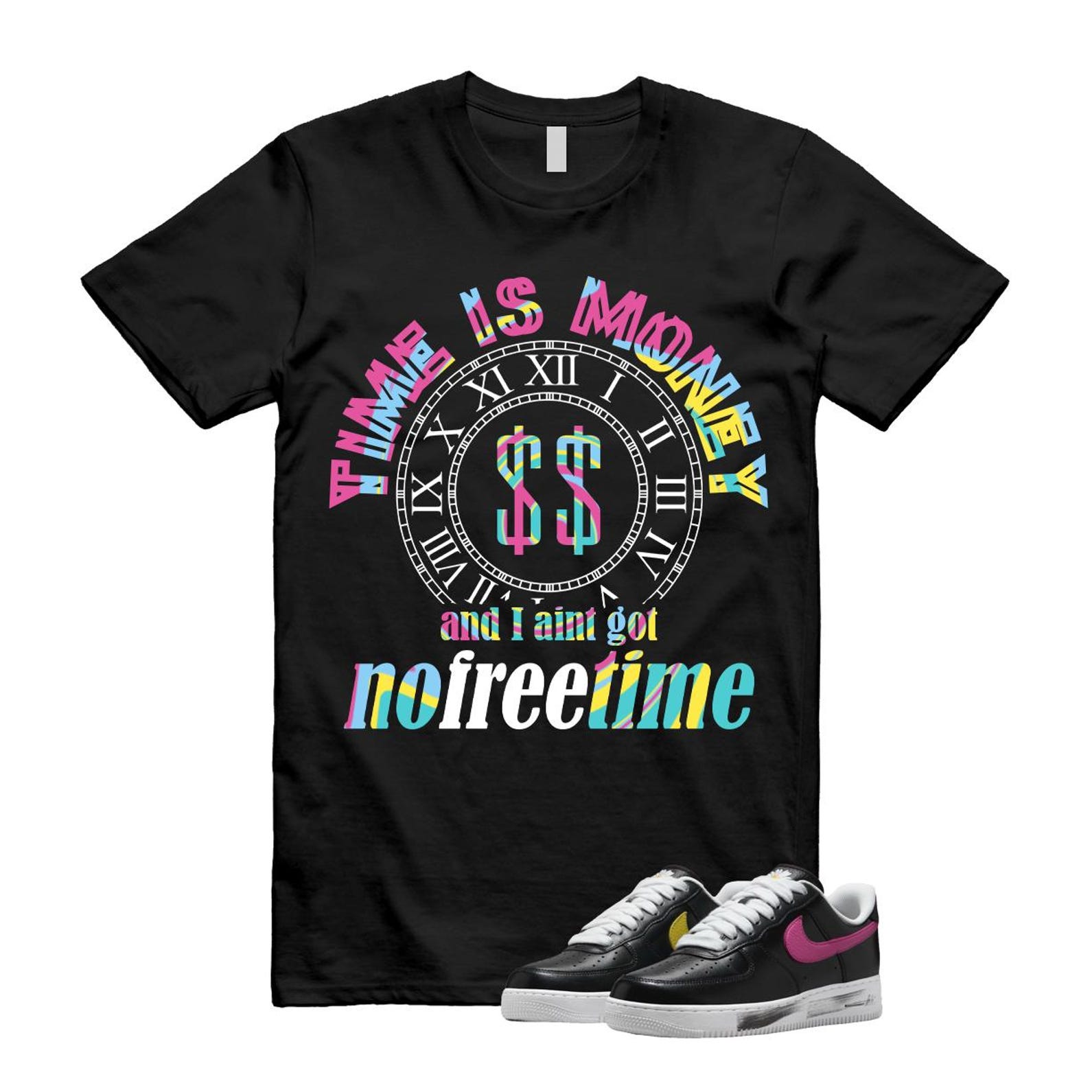 Air Force 1 Low G-Dragon Peaceminusone Para-Noise 3.0 Black New Emerald Pinkfire Tour Yellow Blue Gale T Shirt Match FREE TIME ,AQ3692-004 T-Shirt, Sneaker Match Tee