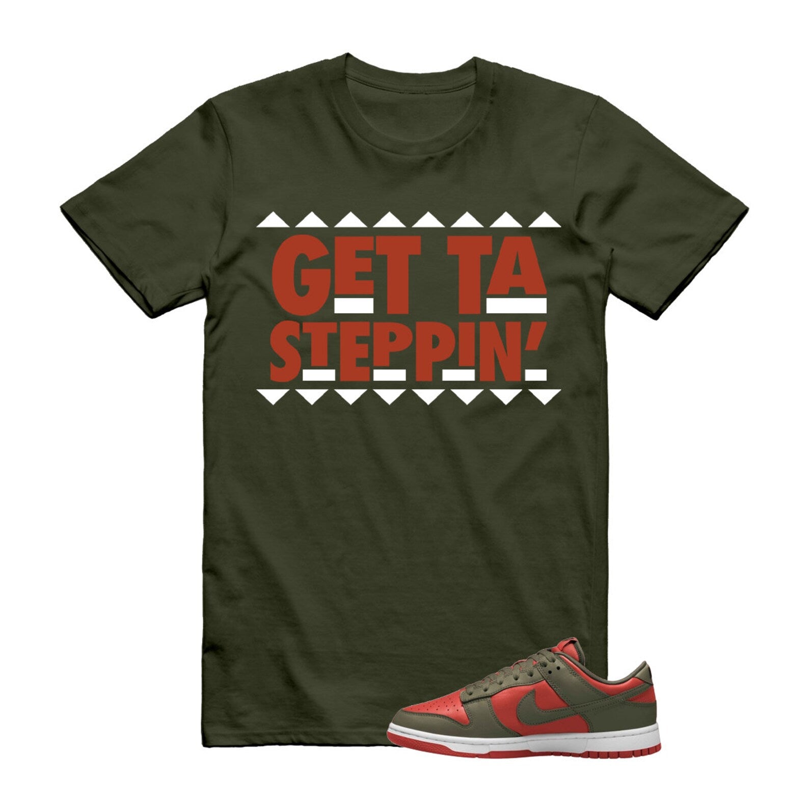 Dunk Mystic Red Cargo Khaki White Low T Shirt Match GET ,DV0833-600 T-Shirt, Sneaker Match Tee