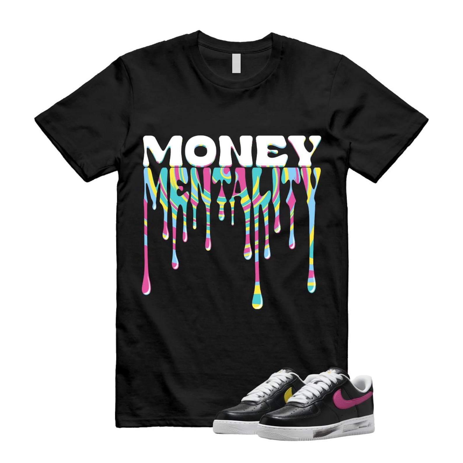 Air Force 1 Low G-Dragon Peaceminusone Para-Noise 3.0 Black New Emerald Pinkfire Tour Yellow Blue Gale T Shirt Match MENTALITY ,AQ3692-004 T-Shirt, Sneaker Match Tee