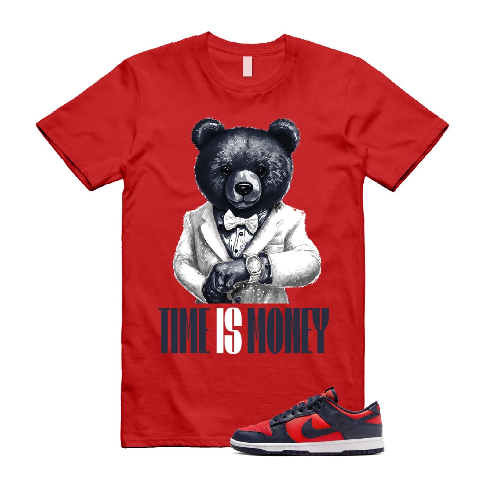 Dunk University Red Obsidian White Low Retro SE COJP T Shirt Match TIM ,DV0833-601 T-Shirt, Sneaker Match Tee