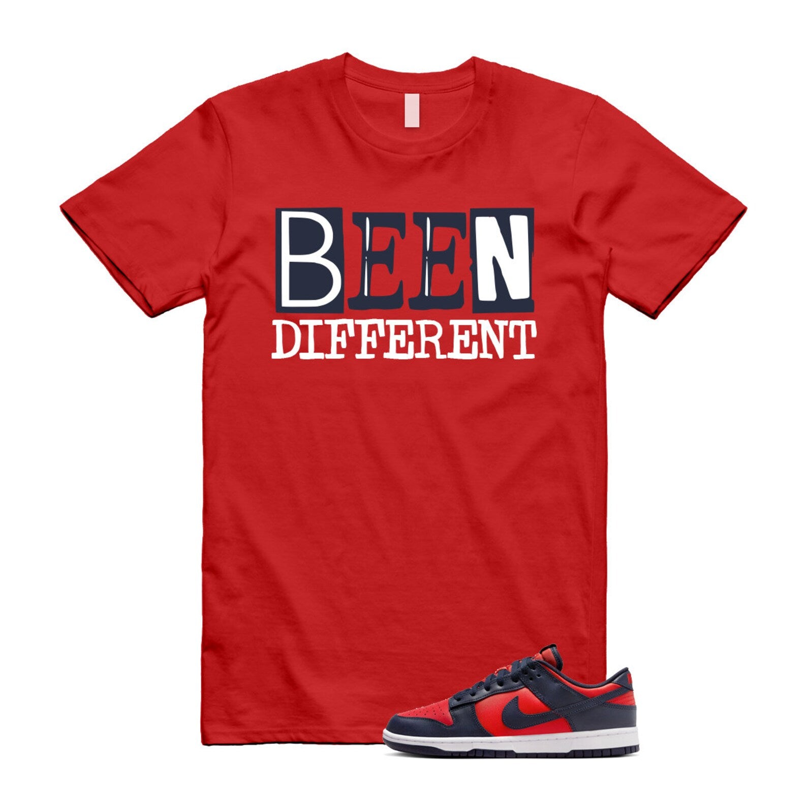 Dunk University Red Obsidian White Low Retro SE COJP T Shirt Match BEEN ,DV0833-601 T-Shirt, Sneaker Match Tee