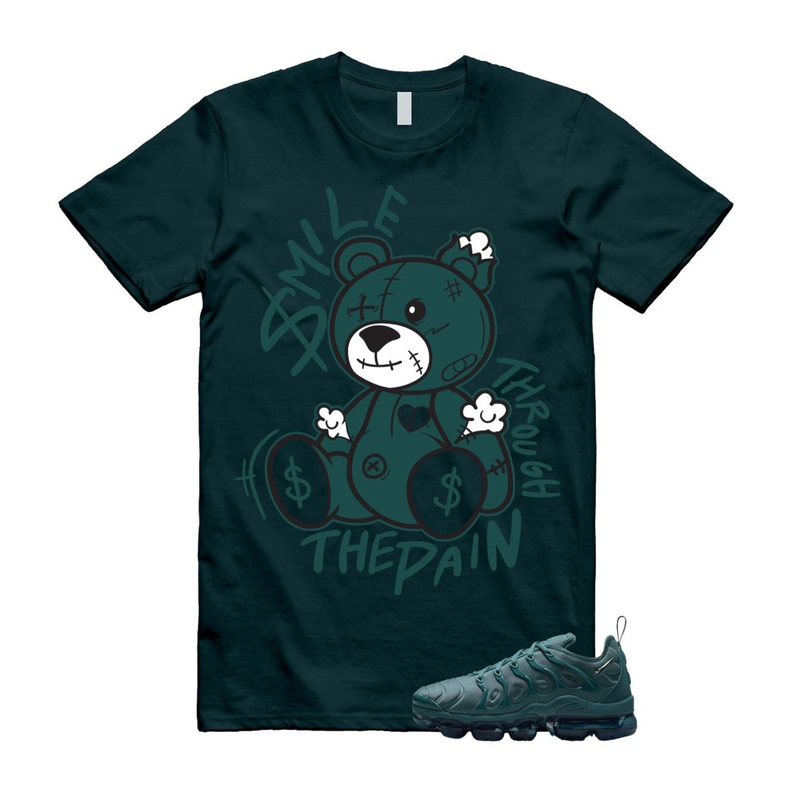 VaporMax Bicoastal Air Max Plus T Shirt Match Smile Through The Pain ,HF5048-361 T-Shirt, Sneaker Match Tee