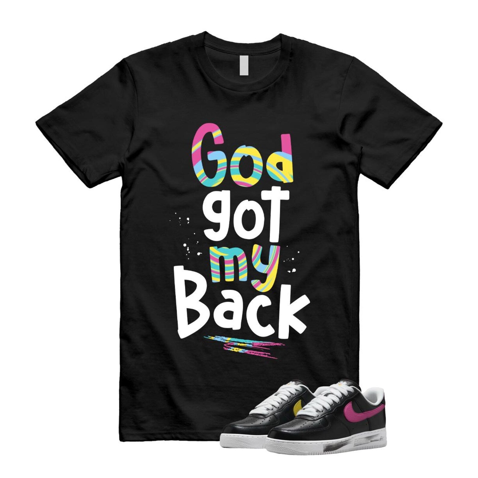 Air Force 1 Low G-Dragon Peaceminusone Para-Noise 3.0 Black New Emerald Pinkfire Tour Yellow Blue Gale T Shirt Match GOD ,AQ3692-004 T-Shirt, Sneaker Match Tee