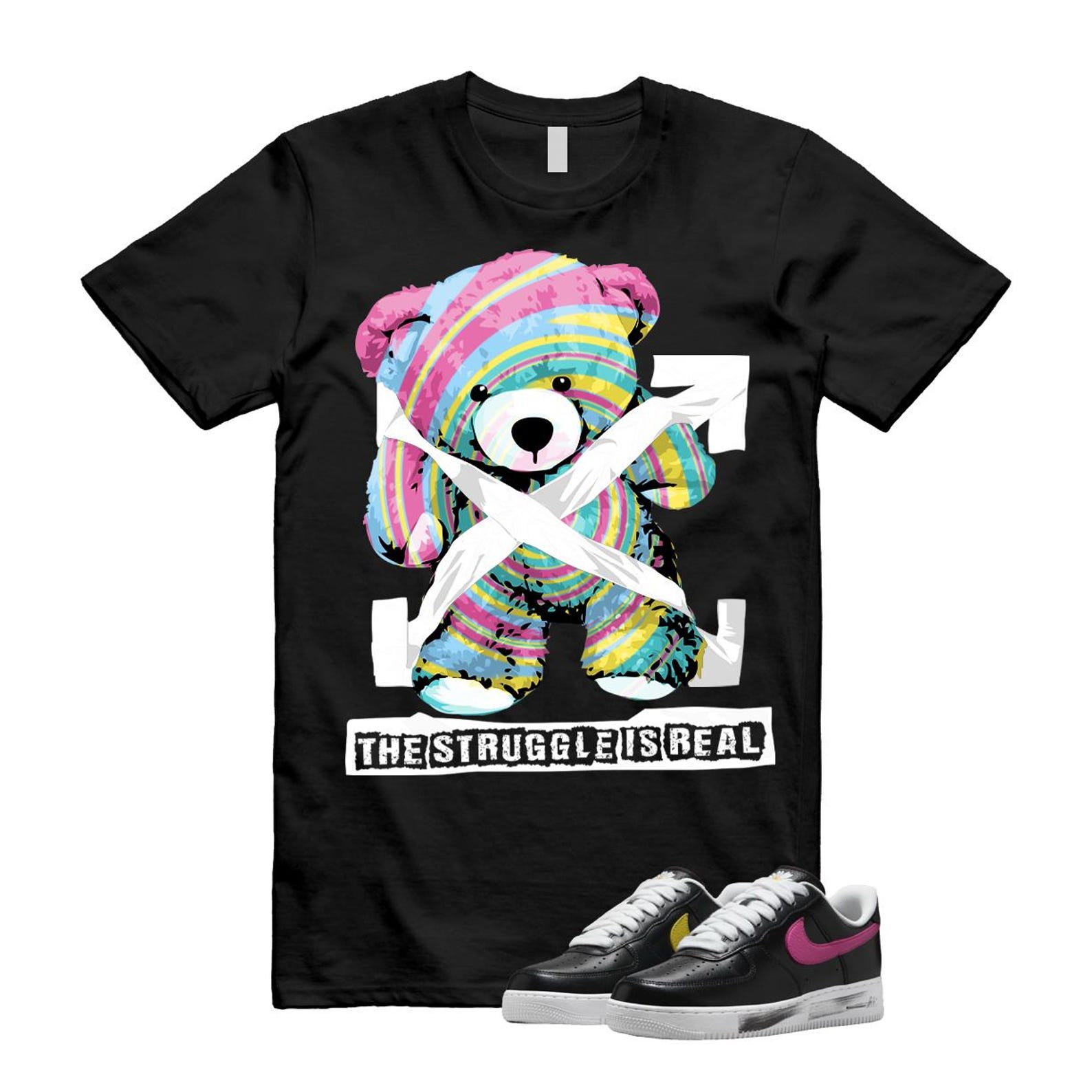 Air Force 1 Low G-Dragon Peaceminusone Para-Noise 3.0 Black New Emerald Pinkfire Tour Yellow Blue Gale T Shirt Match STRUG ,AQ3692-004 T-Shirt, Sneaker Match Tee