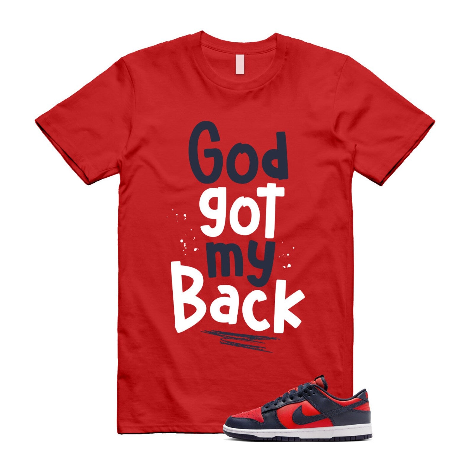 Dunk University Red Obsidian White Low Retro SE COJP T Shirt Match GOD ,DV0833-601 T-Shirt, Sneaker Match Tee