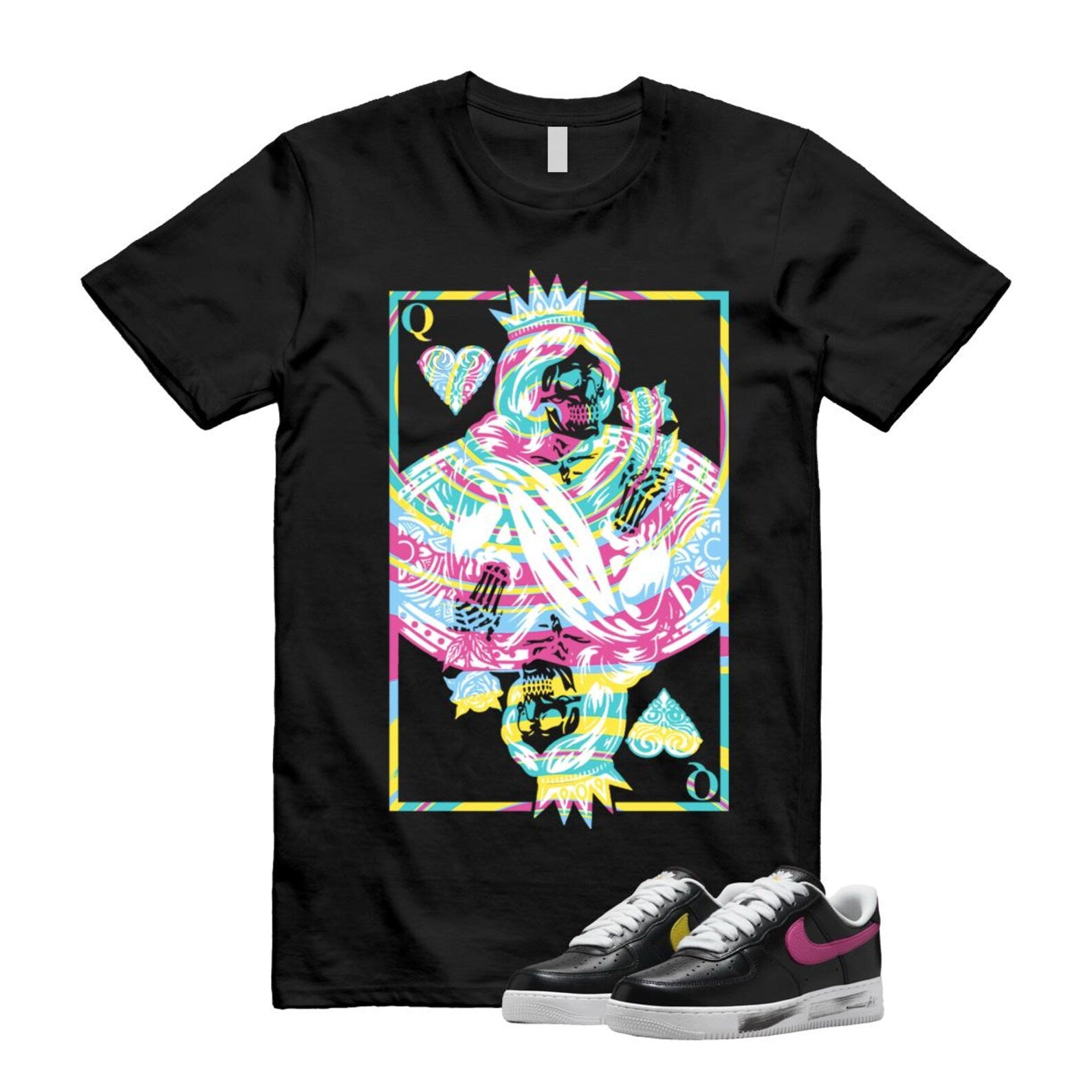 Air Force 1 Low G-Dragon Peaceminusone Para-Noise 3.0 Black New Emerald Pinkfire Tour Yellow Blue Gale T Shirt Match QC ,AQ3692-004 T-Shirt, Sneaker Match Tee