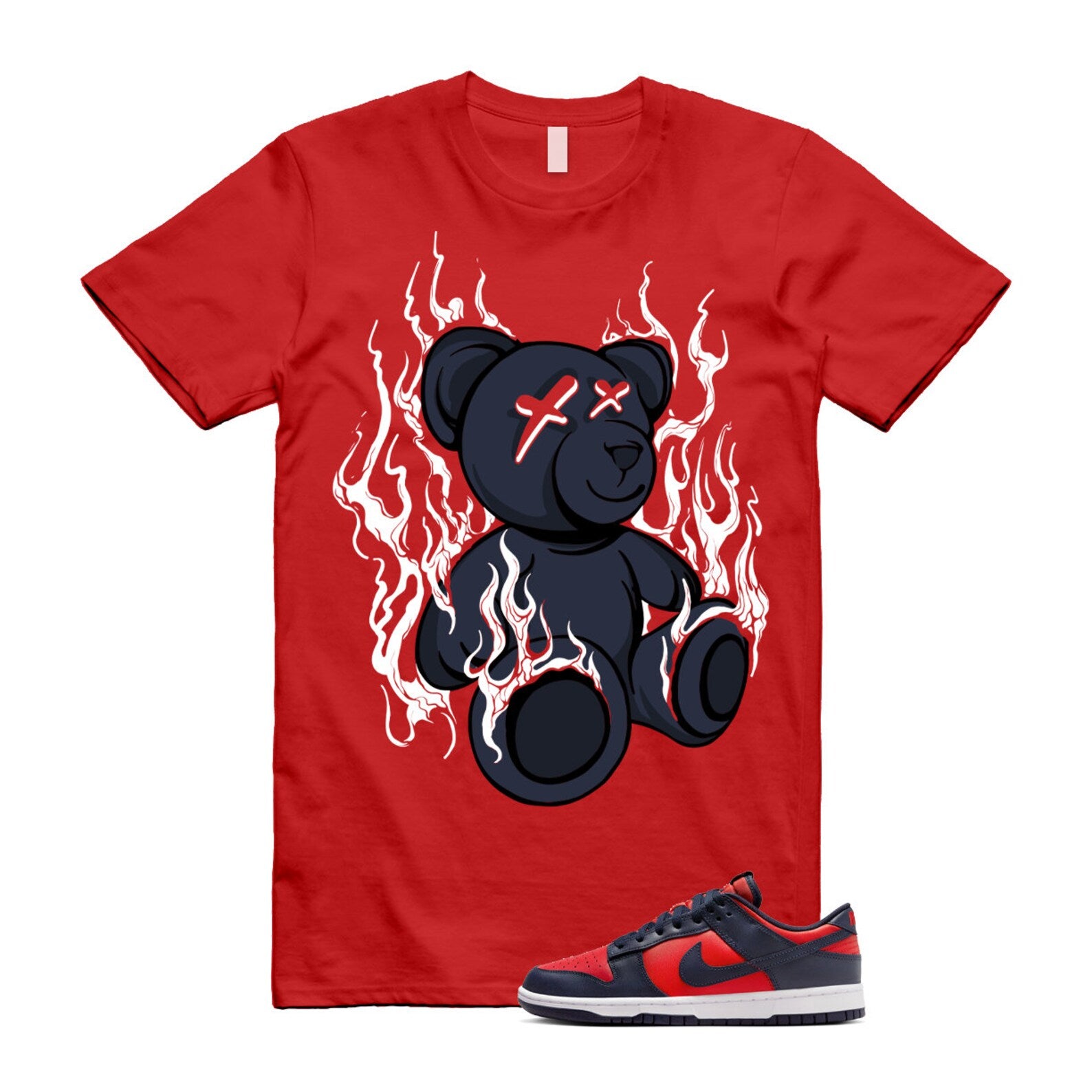 Dunk University Red Obsidian White Low Retro SE COJP T Shirt Match LIT ,DV0833-601 T-Shirt, Sneaker Match Tee