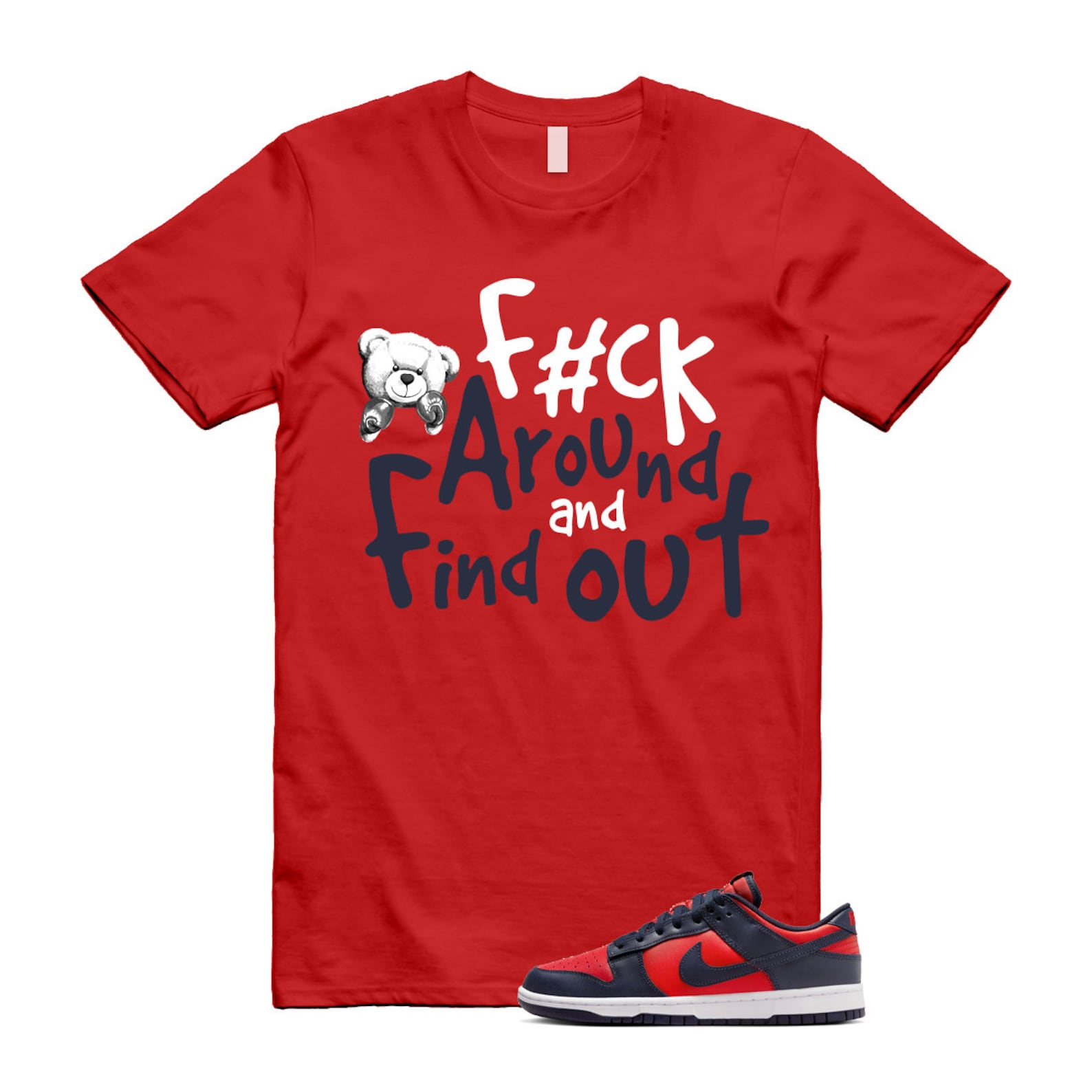 Dunk University Red Obsidian White Low Retro SE COJP T Shirt Match FCK ,DV0833-601 T-Shirt, Sneaker Match Tee