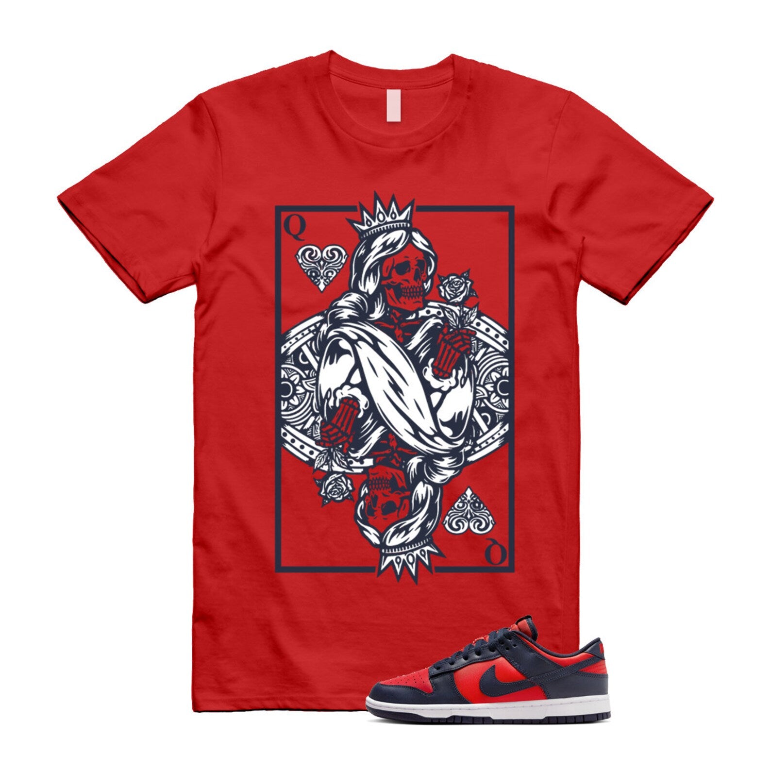 Dunk University Red Obsidian White Low Retro SE COJP T Shirt Match QC ,DV0833-601 T-Shirt, Sneaker Match Tee