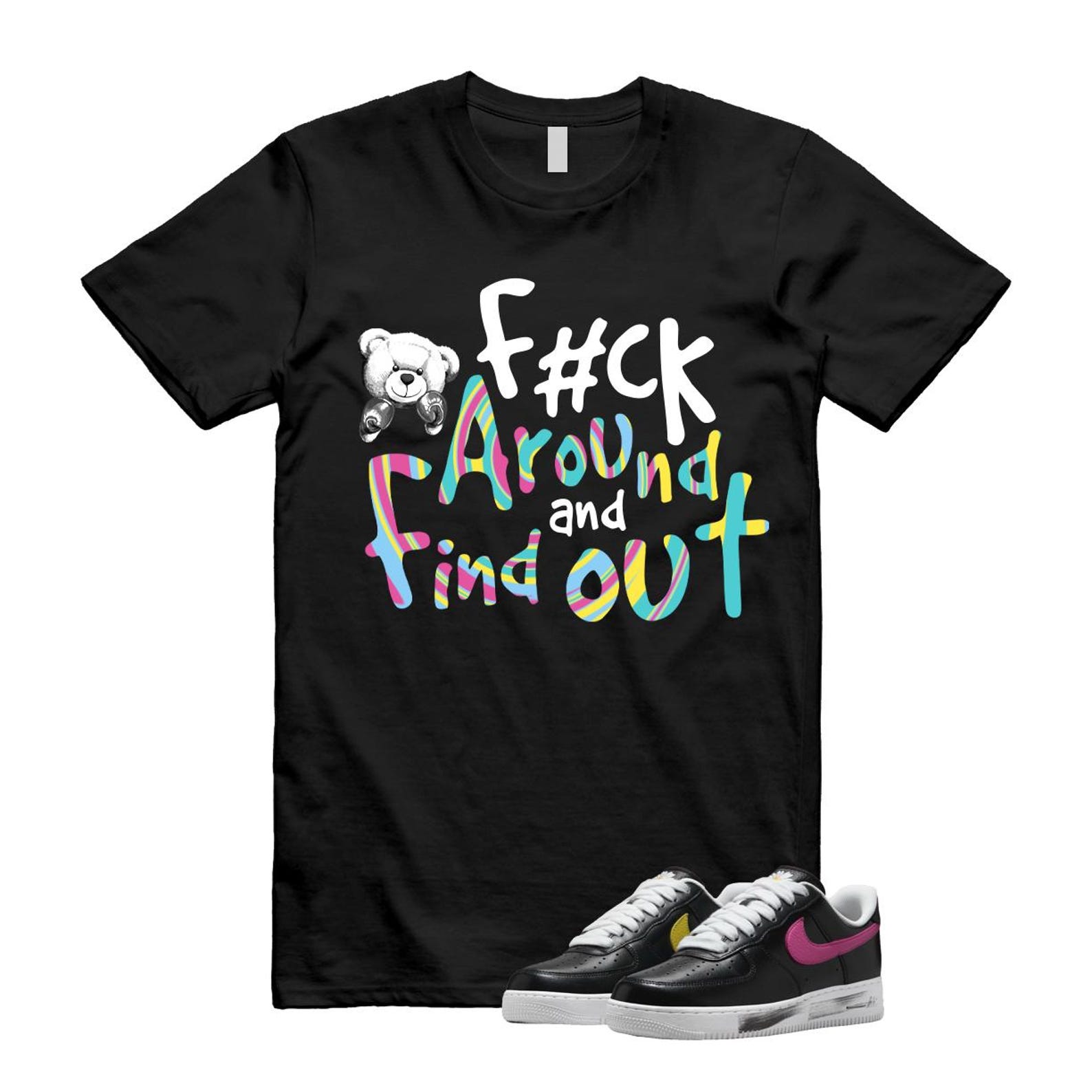 Air Force 1 Low G-Dragon Peaceminusone Para-Noise 3.0 Black New Emerald Pinkfire Tour Yellow Blue Gale T Shirt Match FCK ,AQ3692-004 T-Shirt, Sneaker Match Tee