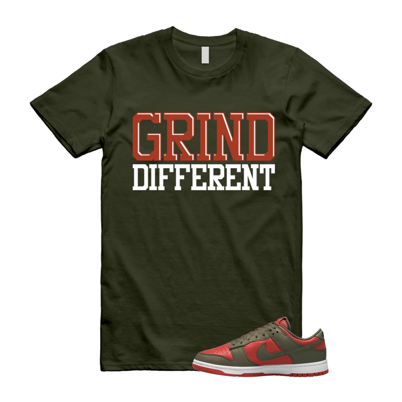 Dunk Mystic Red Cargo Khaki White Low T Shirt Match GRD ,DV0833-600 T-Shirt, Sneaker Match Tee