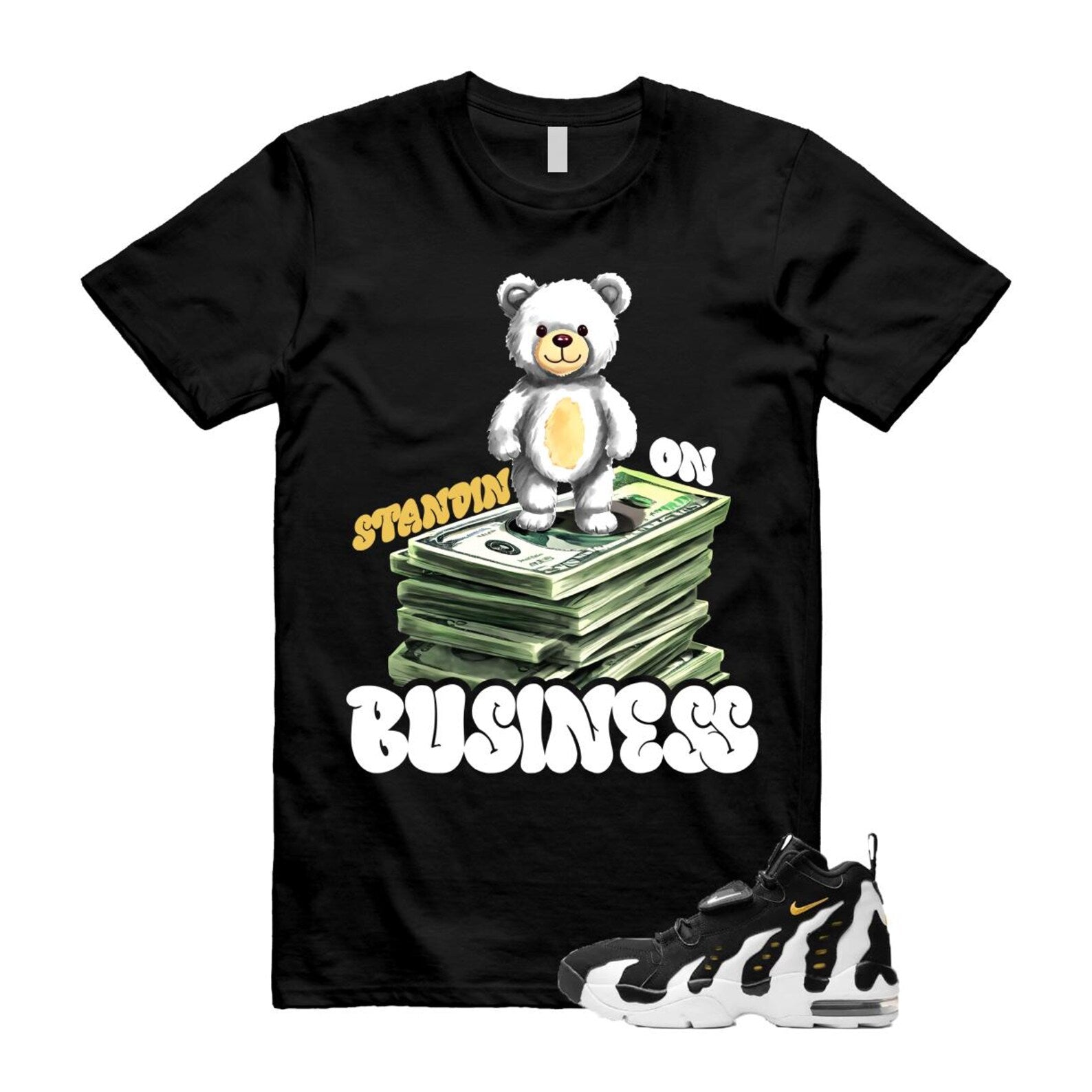 Air DT Max 96 Black White Varsity Maize T Shirt Match SB2 ,HM8249-001 T-Shirt, Sneaker Match Tee