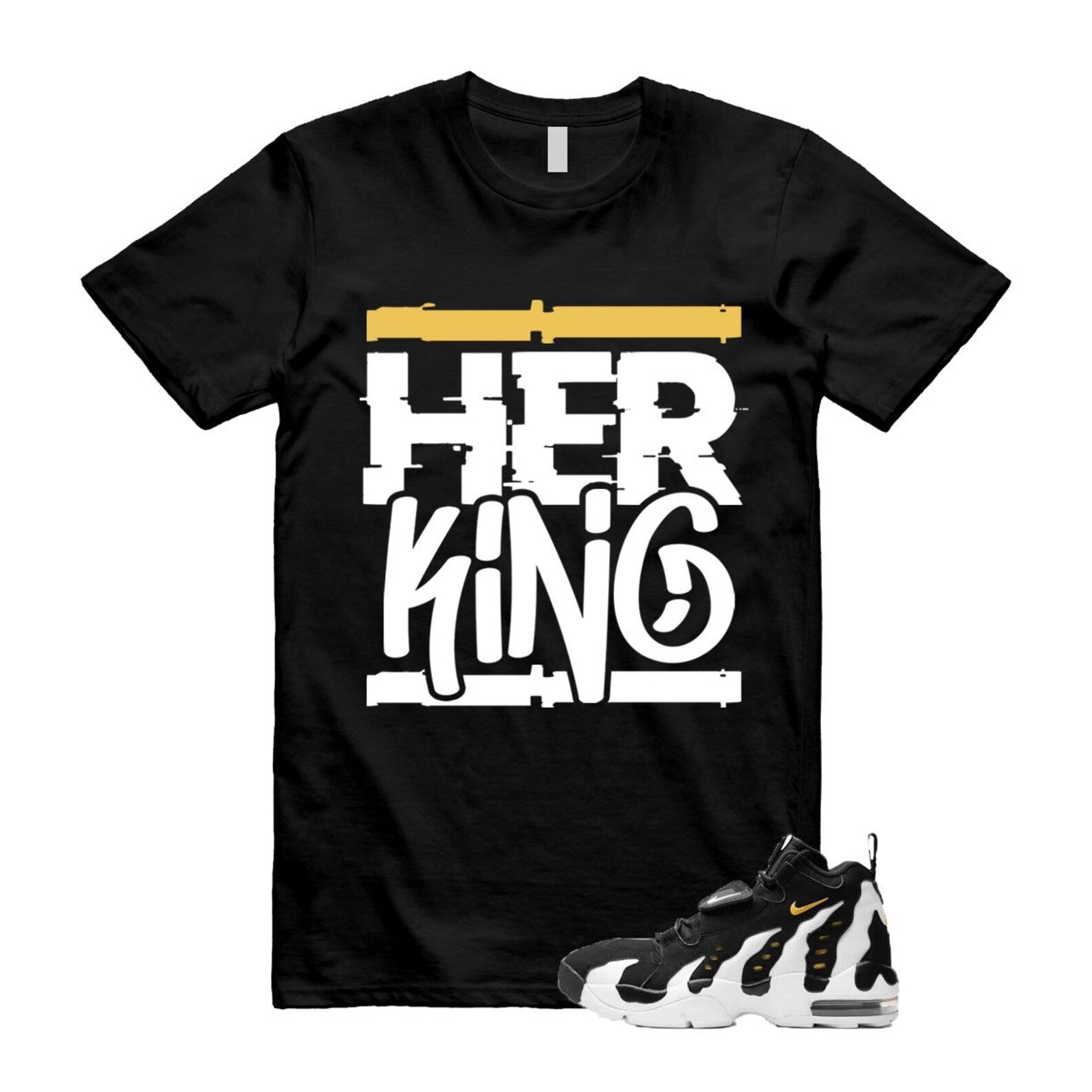 Air DT Max 96 Black White Varsity Maize T Shirt Match HK ,HM8249-001 T-Shirt, Sneaker Match Tee