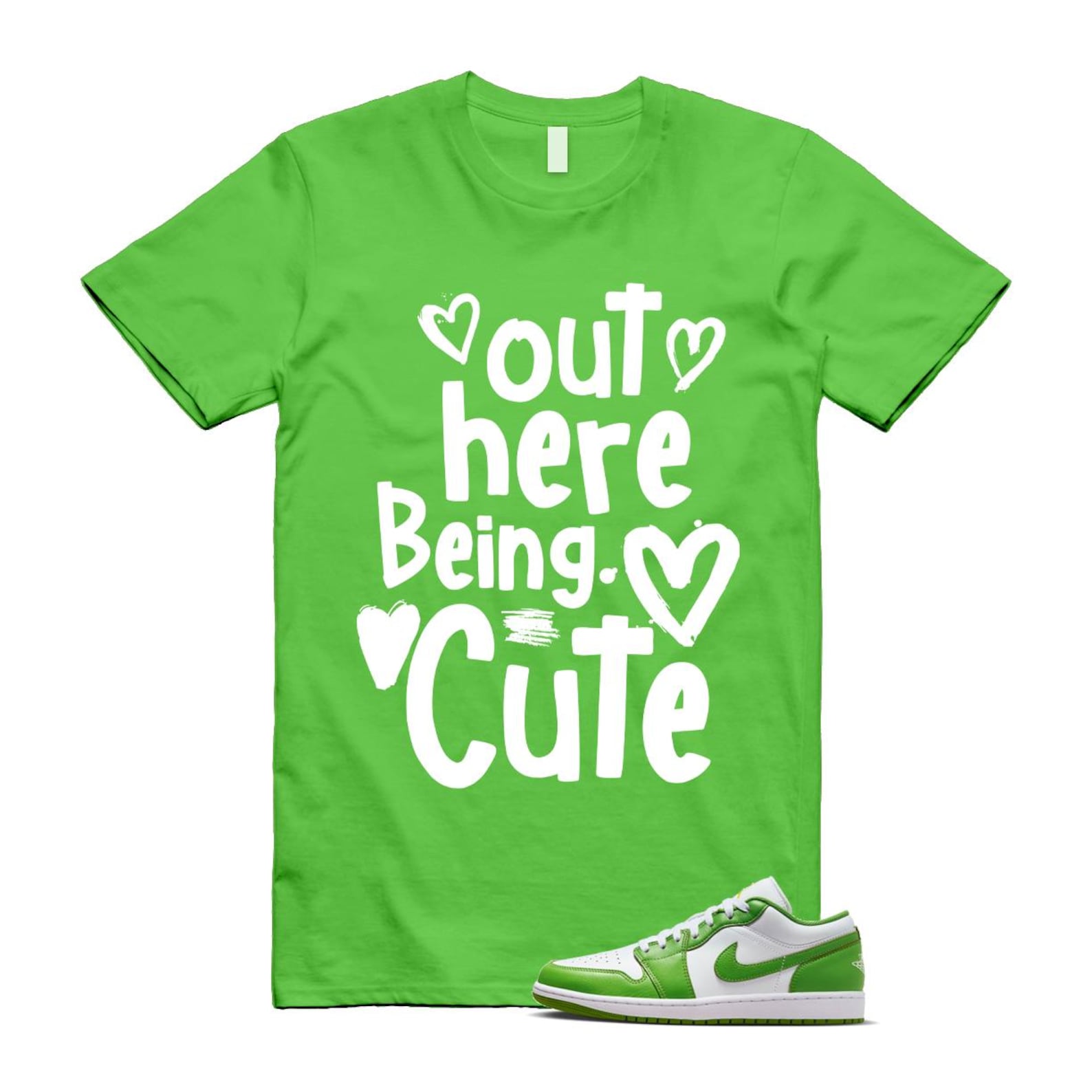 1 Chlorophyll White Lightning Low SE T Shirt Match Out Here Being Cute ,HF4823-100 T-Shirt, Sneaker Match Tee
