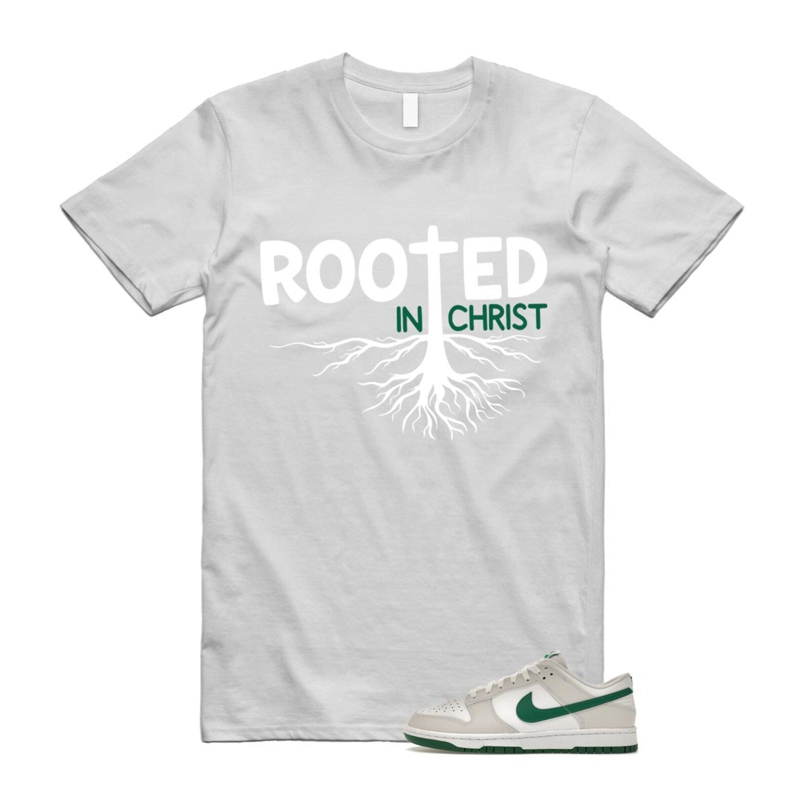 Dunk Summit White Malachite Low Retro T Shirt Match ROOTED ,DV0831-107 T-Shirt, Sneaker Match Tee