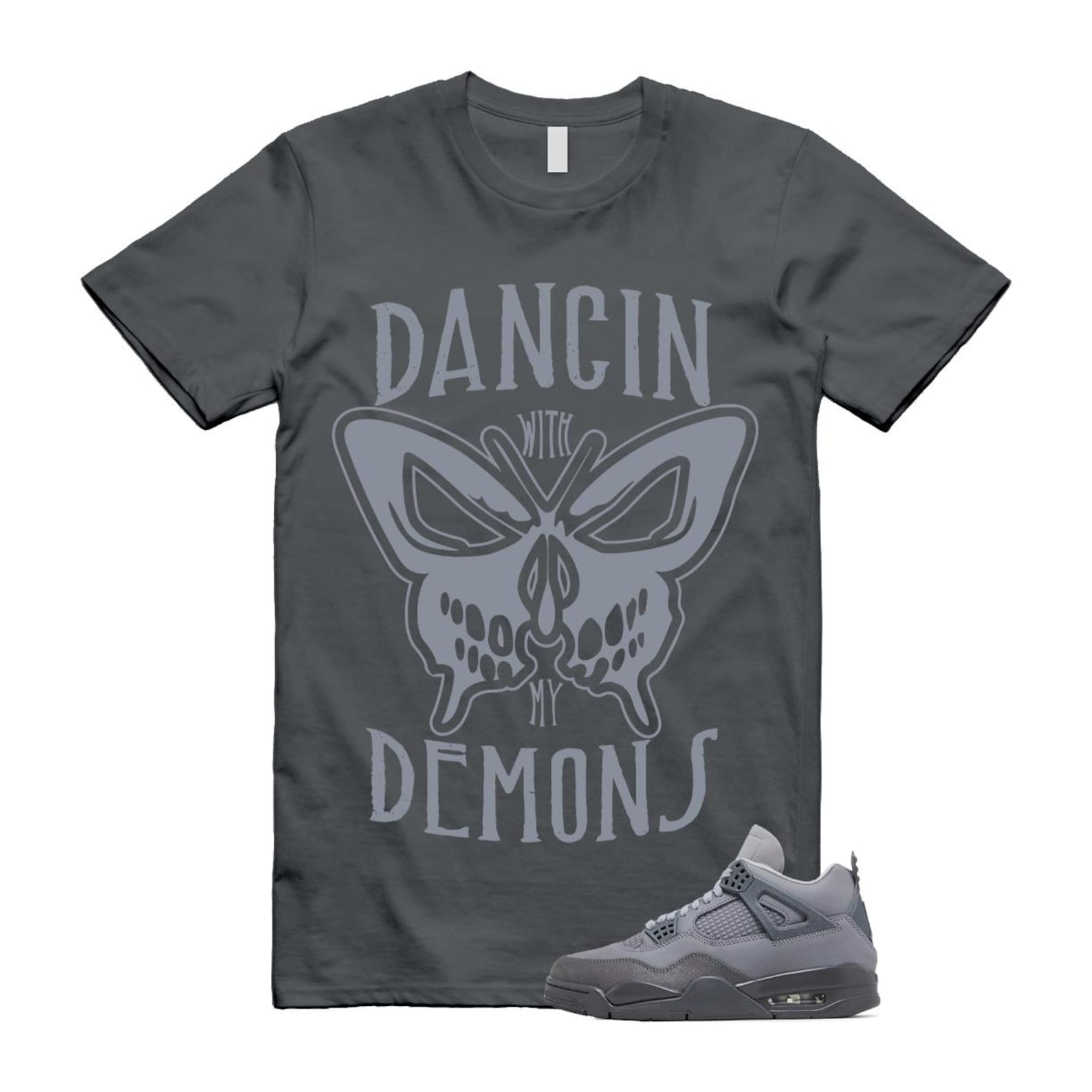 4 Wet Cement Smoke Iron Grey Retro SE T Shirt Match DANCIN ,FQ7928-001 T-Shirt, Sneaker Match Tee