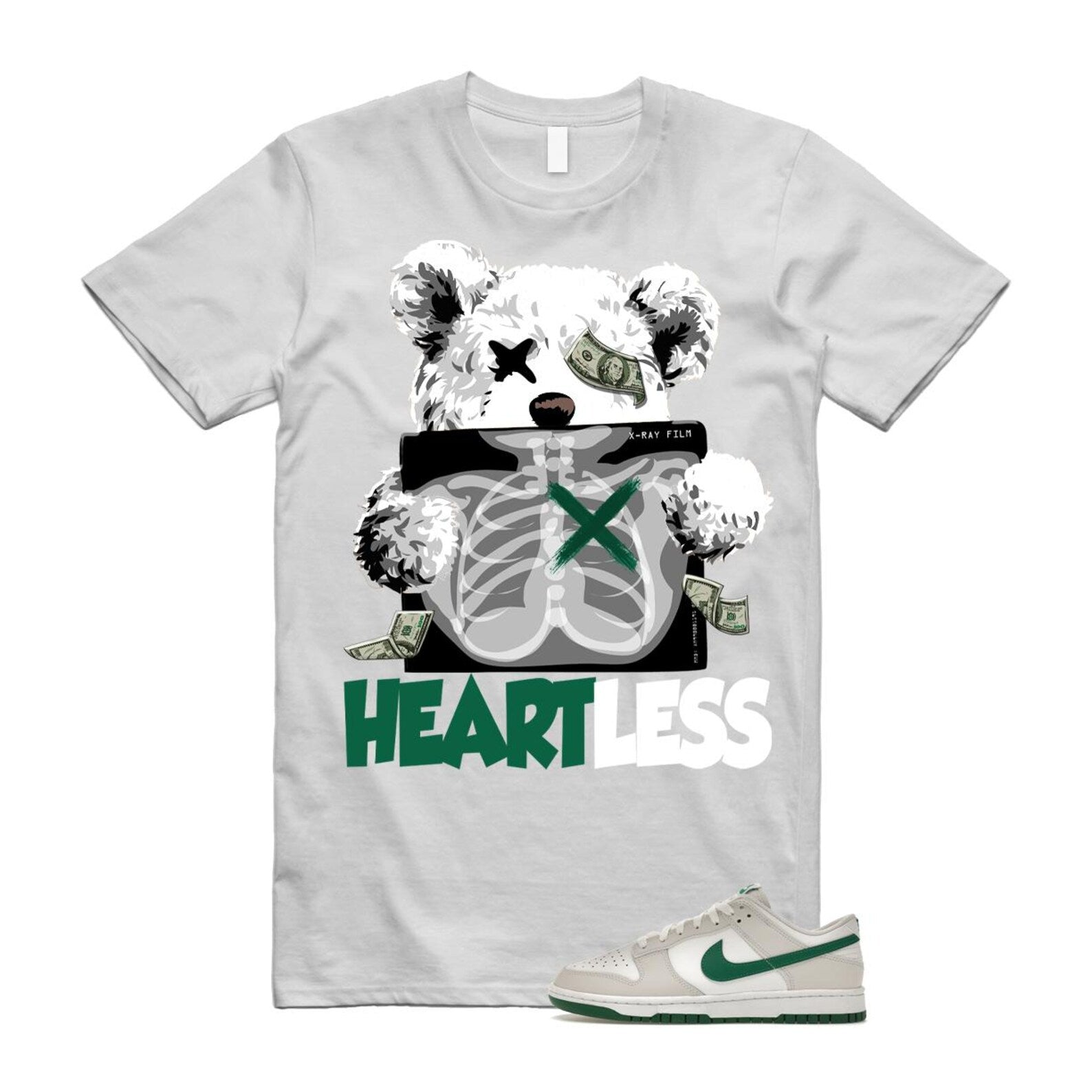 Dunk Summit White Malachite Low Retro T Shirt Match HEART ,DV0831-107 T-Shirt, Sneaker Match Tee