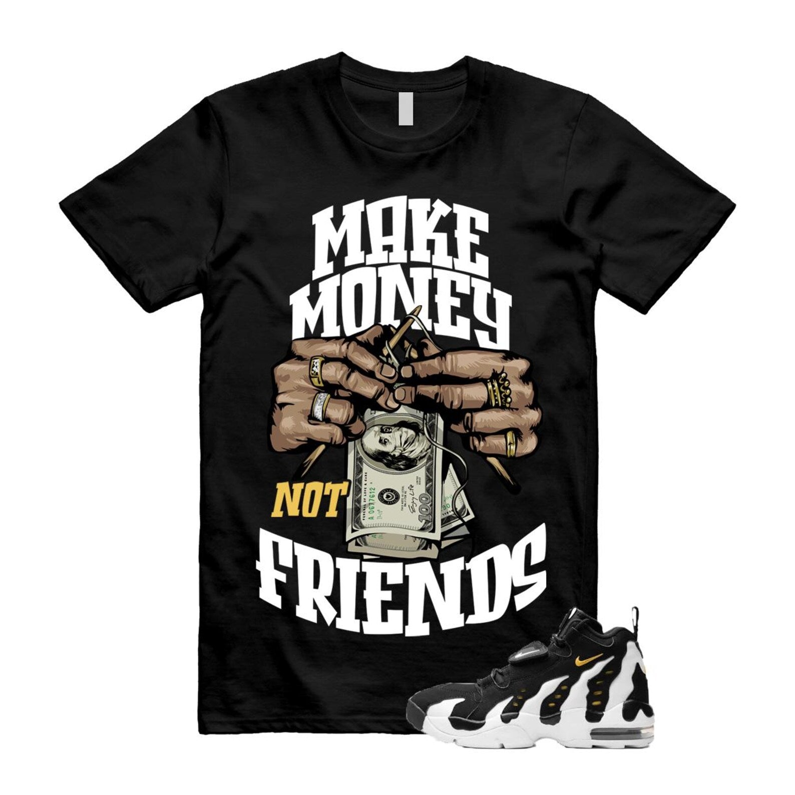 Air DT Max 96 Black White Varsity Maize T Shirt Match MM ,HM8249-001 T-Shirt, Sneaker Match Tee