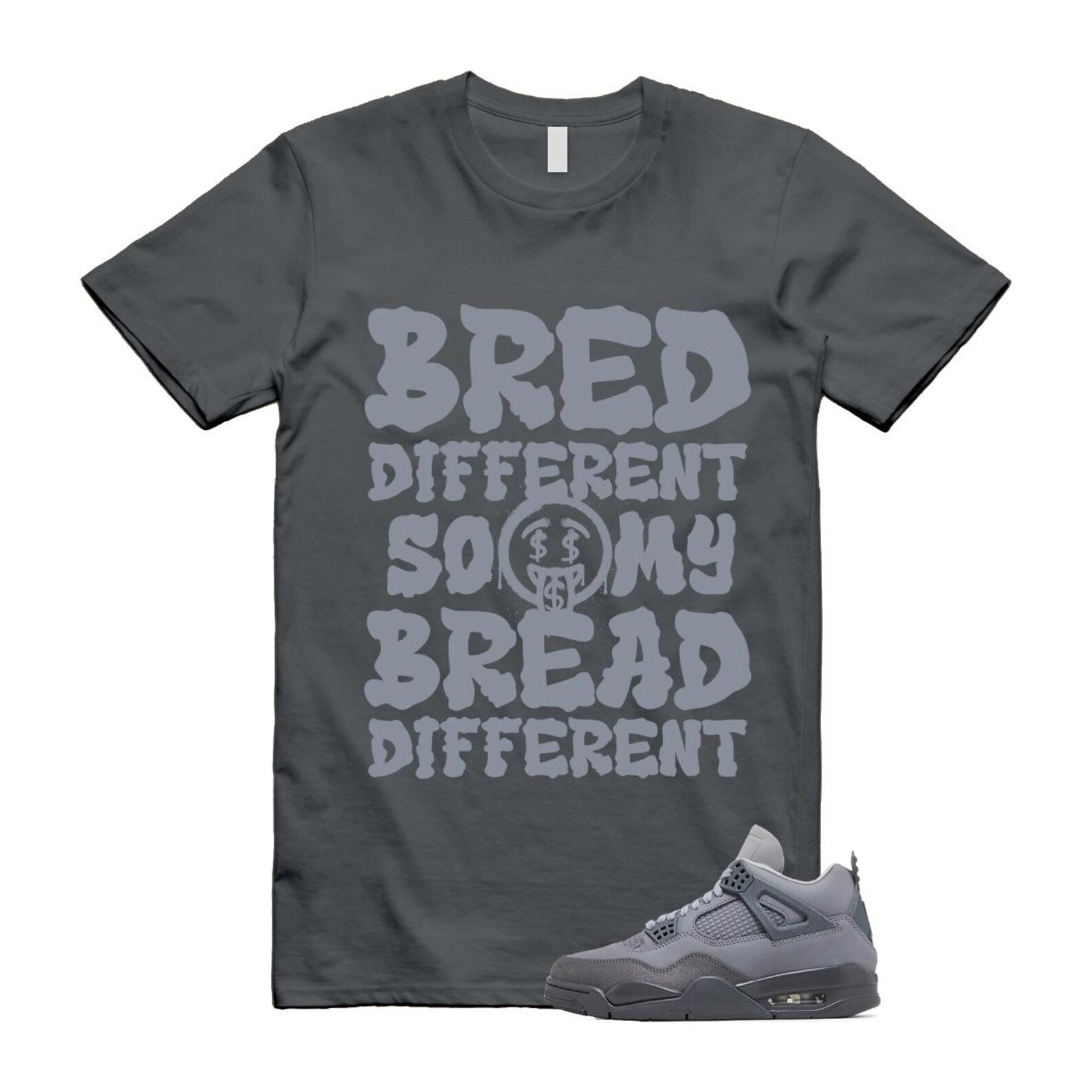4 Wet Cement Smoke Iron Grey Retro SE T Shirt Match BDBD ,FQ7928-001 T-Shirt, Sneaker Match Tee