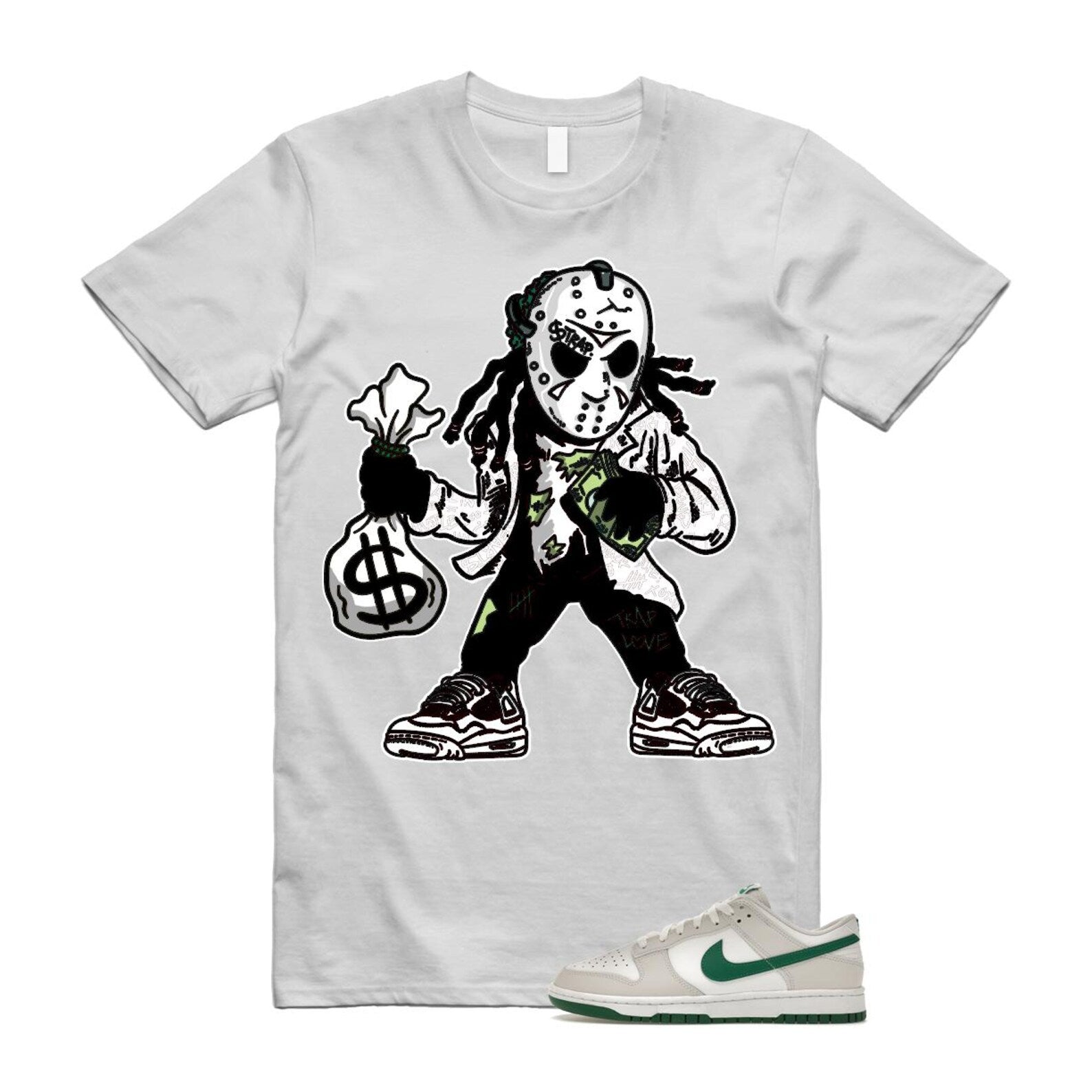 Dunk Summit White Malachite Low Retro T Shirt Match JASON ,DV0831-107 T-Shirt, Sneaker Match Tee