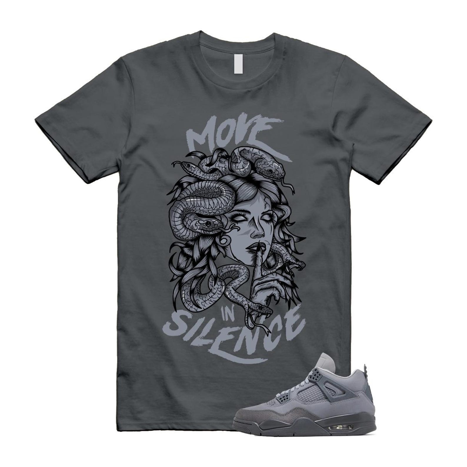 4 Wet Cement Smoke Iron Grey Retro SE T Shirt Match MIS ,FQ7928-001 T-Shirt, Sneaker Match Tee