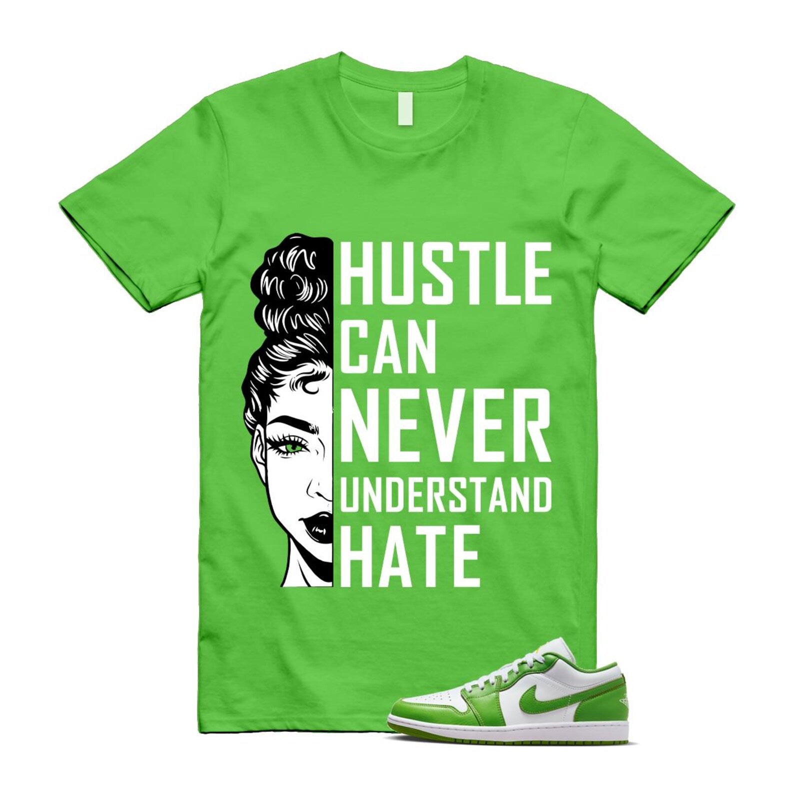 1 Chlorophyll White Lightning Low SE T Shirt Match HUSTLE ,HF4823-100 T-Shirt, Sneaker Match Tee