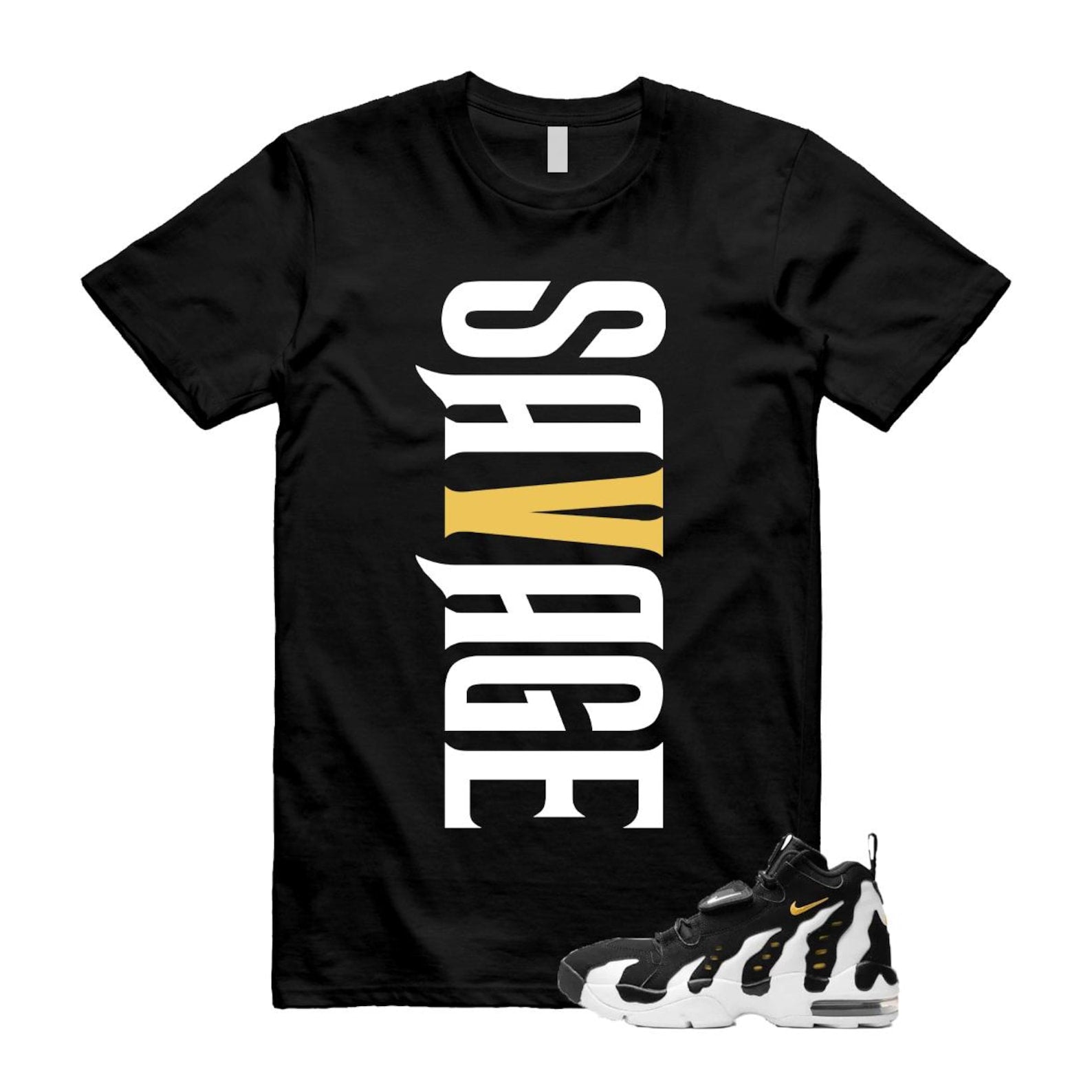 Air DT Max 96 Black White Varsity Maize T Shirt Match VERTSAV ,HM8249-001 T-Shirt, Sneaker Match Tee