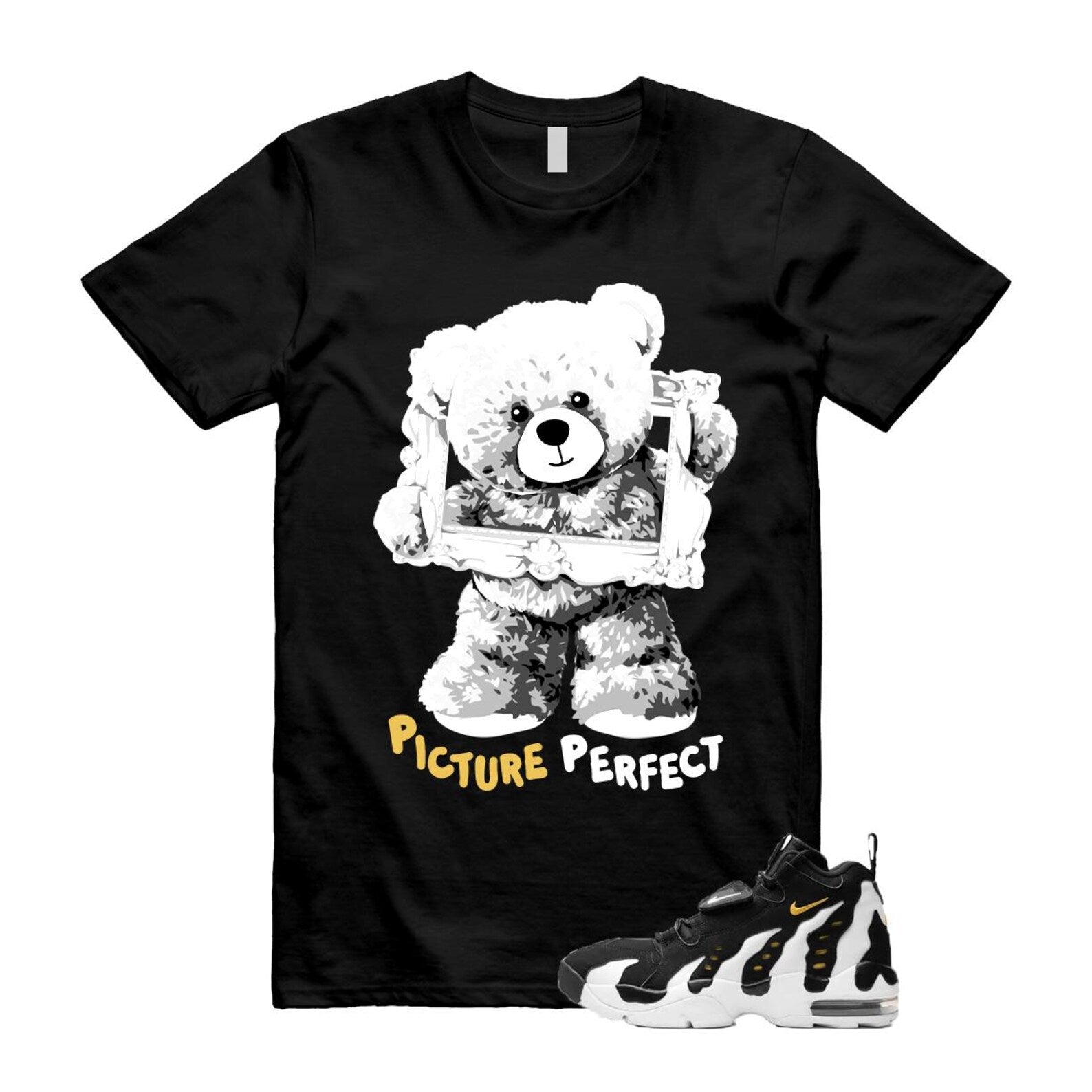 Air DT Max 96 Black White Varsity Maize T Shirt Match PIC ,HM8249-001 T-Shirt, Sneaker Match Tee