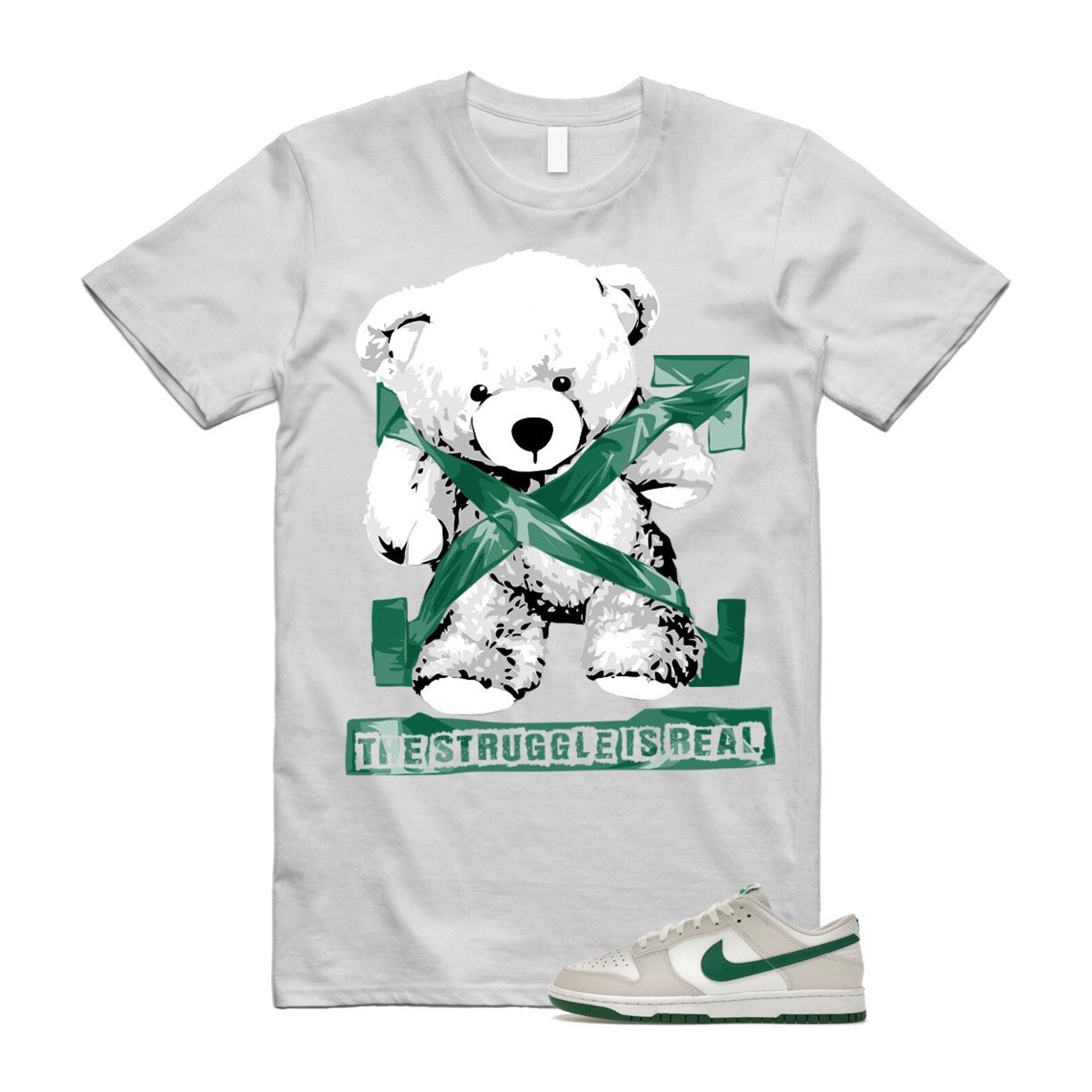 Dunk Summit White Malachite Low Retro T Shirt Match STRUG ,DV0831-107 T-Shirt, Sneaker Match Tee
