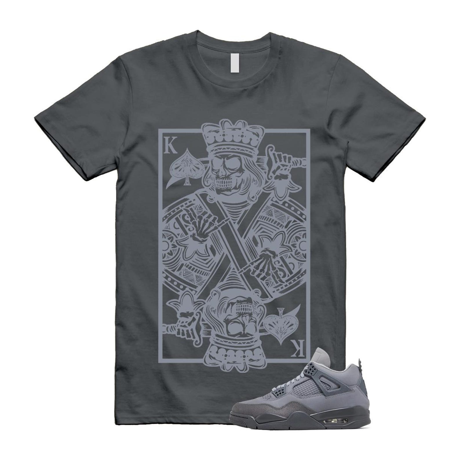 4 Wet Cement Smoke Iron Grey Retro SE T Shirt Match KC ,FQ7928-001 T-Shirt, Sneaker Match Tee