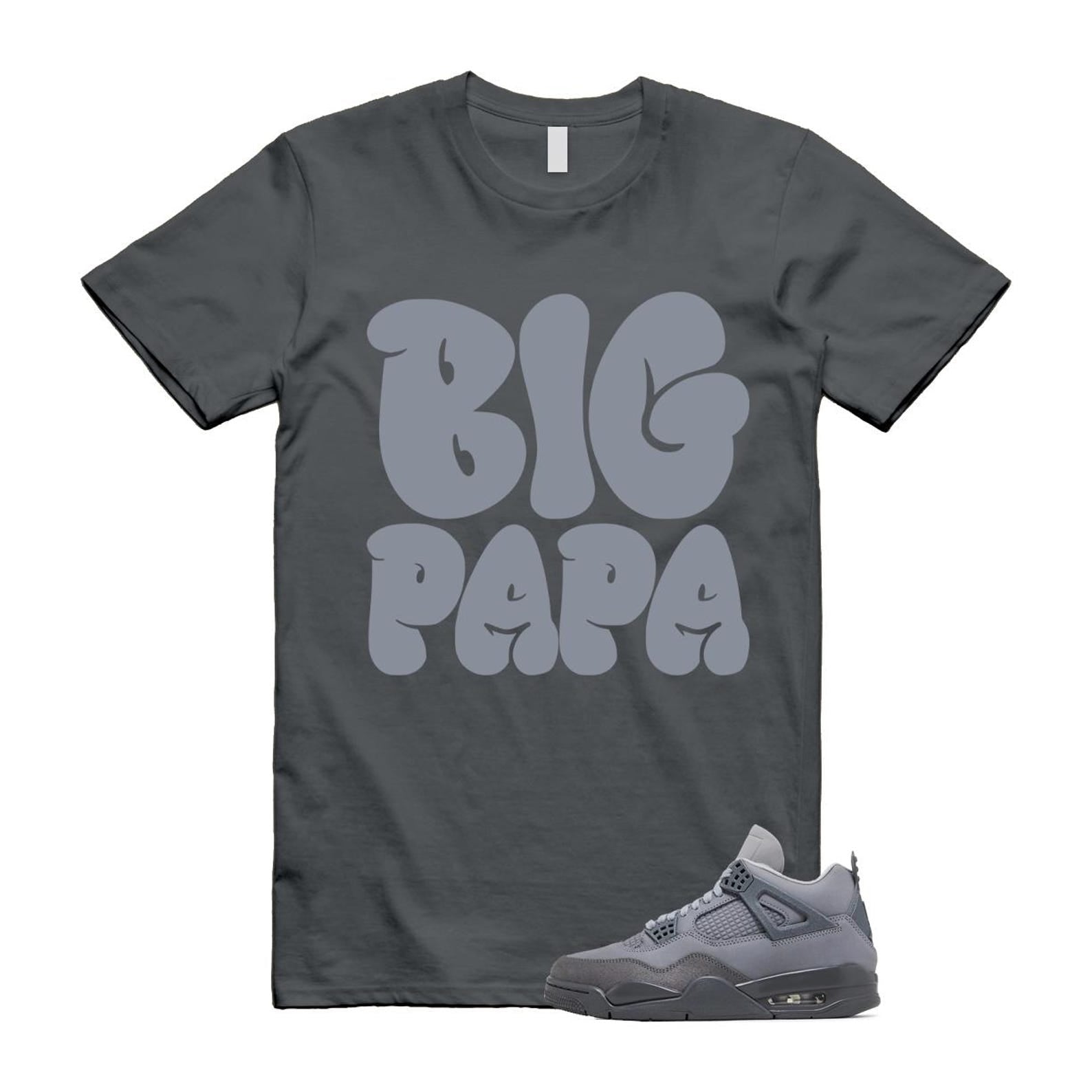 4 Wet Cement Smoke Iron Grey Retro SE T Shirt Match PAPA ,FQ7928-001 T-Shirt, Sneaker Match Tee