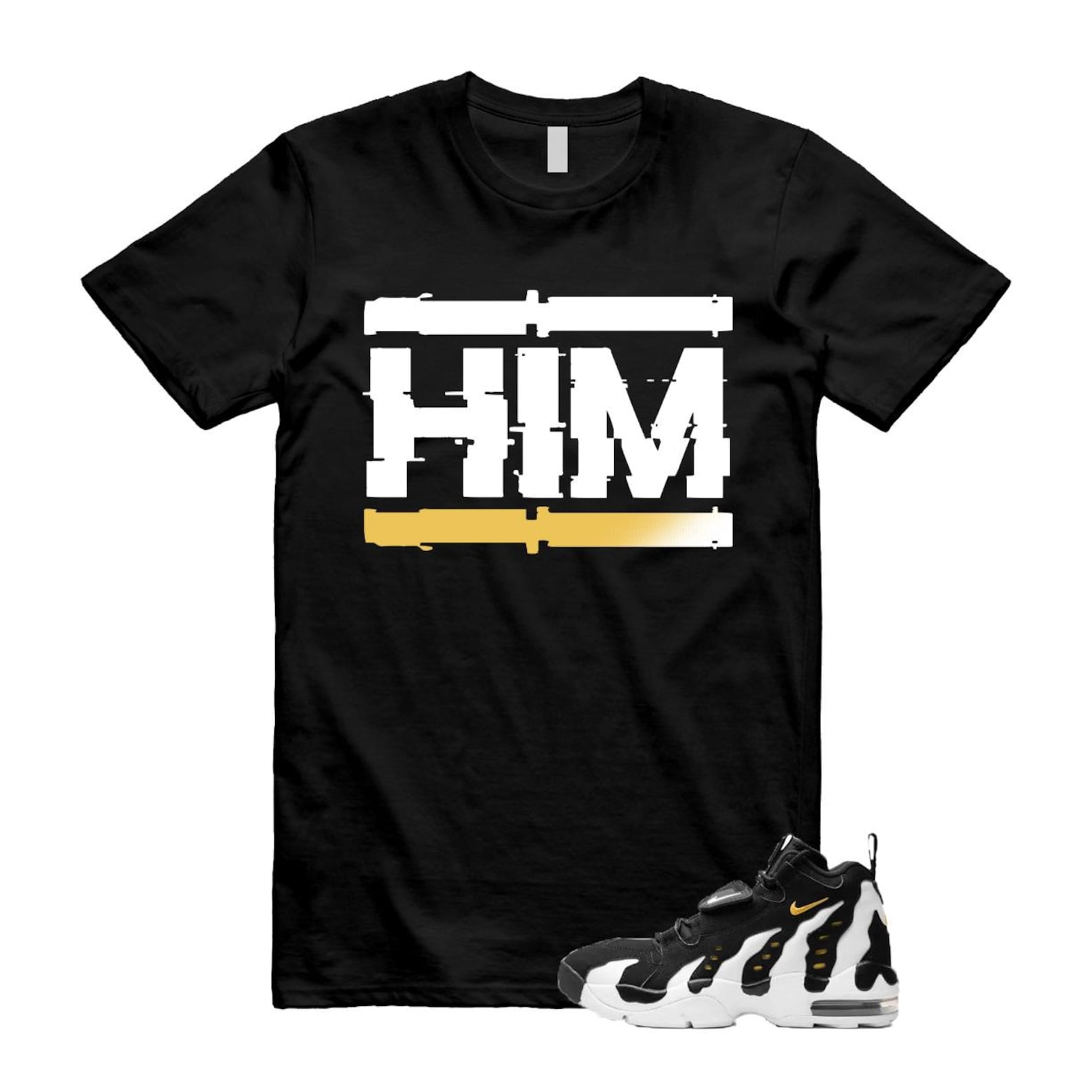 Air DT Max 96 Black White Varsity Maize T Shirt Match HIM ,HM8249-001 T-Shirt, Sneaker Match Tee