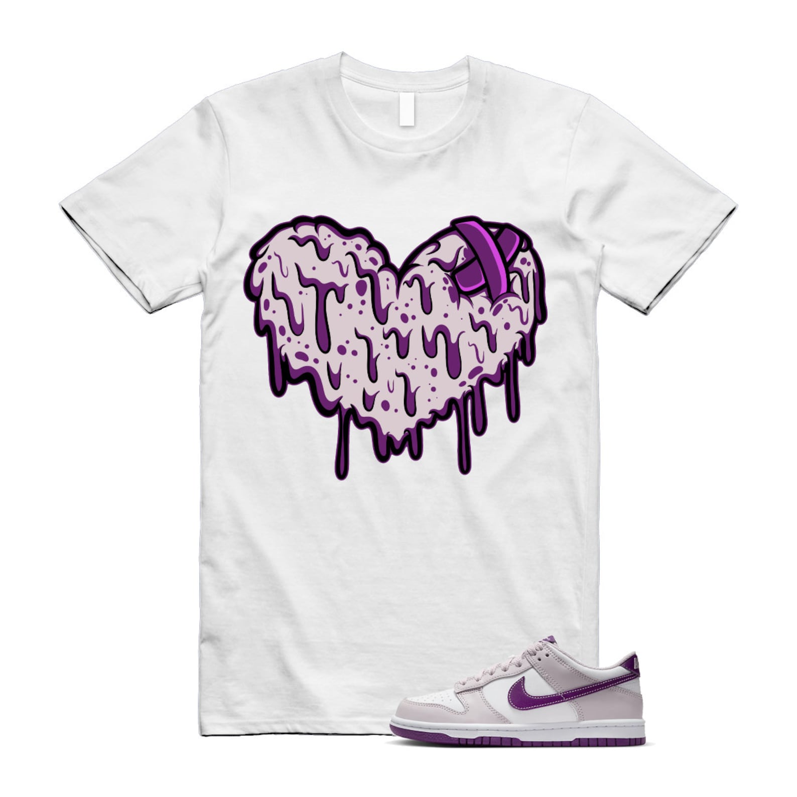 Dunk Platinum Violet Viotech White Low T Shirt Match DRHRT ,FB9109-104 T-Shirt, Sneaker Match Tee