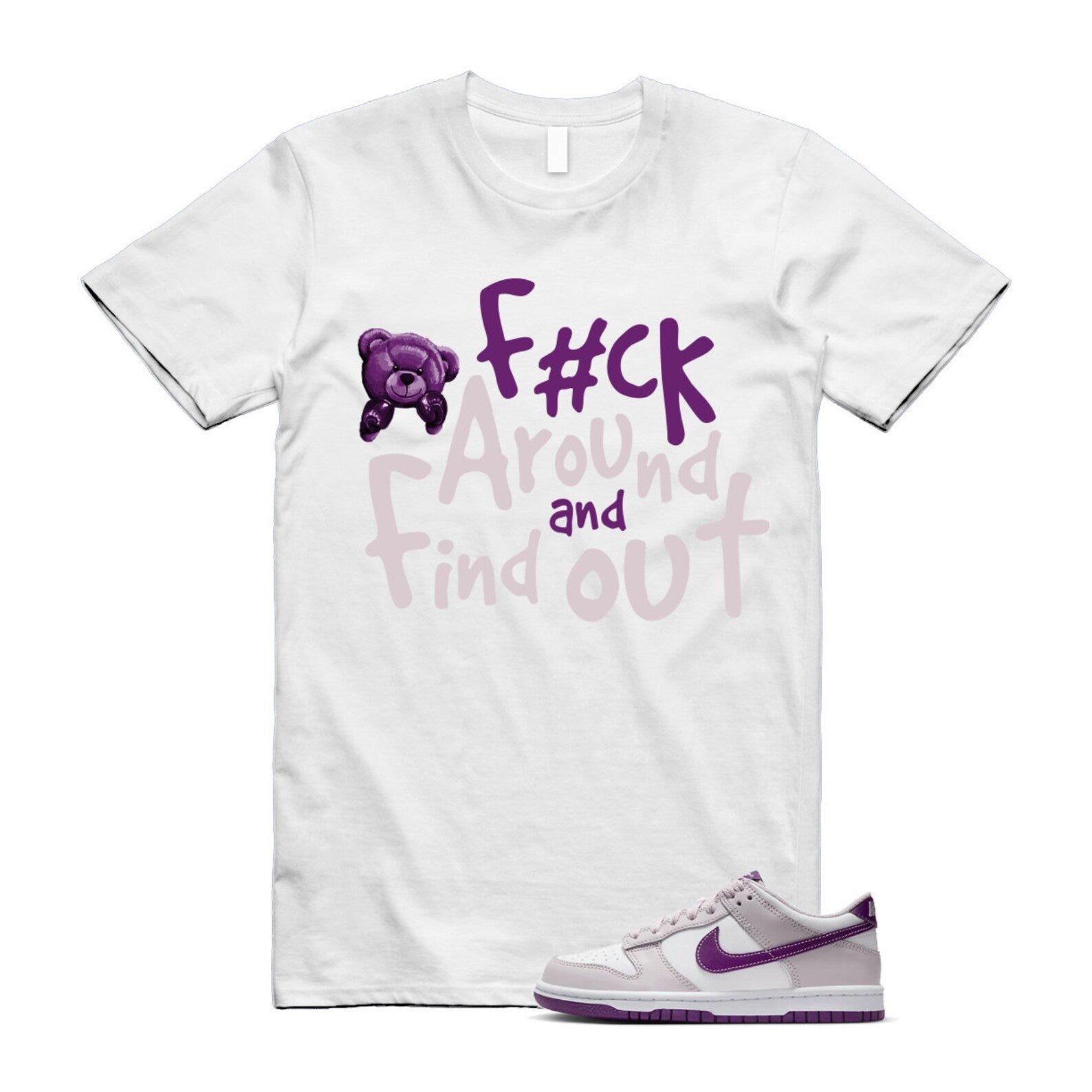 Dunk Platinum Violet Viotech White Low T Shirt Match FCK ,FB9109-104 T-Shirt, Sneaker Match Tee