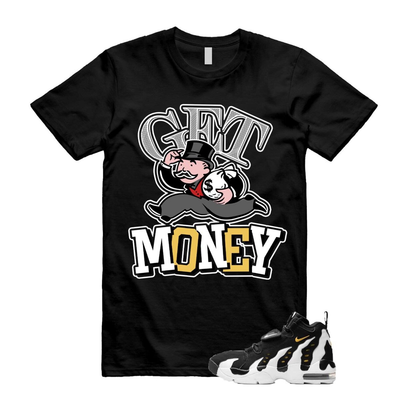 Air DT Max 96 Black White Varsity Maize T Shirt Match GM ,HM8249-001 T-Shirt, Sneaker Match Tee