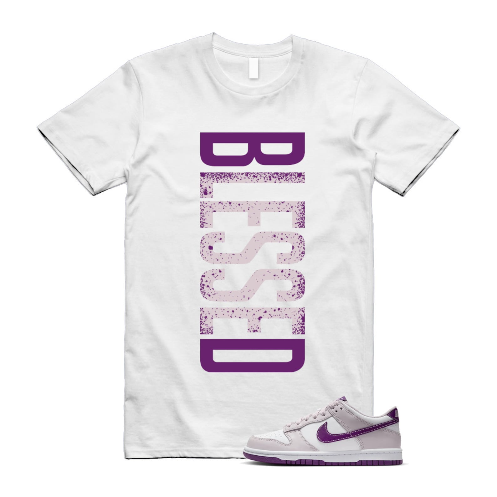 Dunk Platinum Violet Viotech White Low T Shirt Match VERTBLS ,FB9109-104 T-Shirt, Sneaker Match Tee