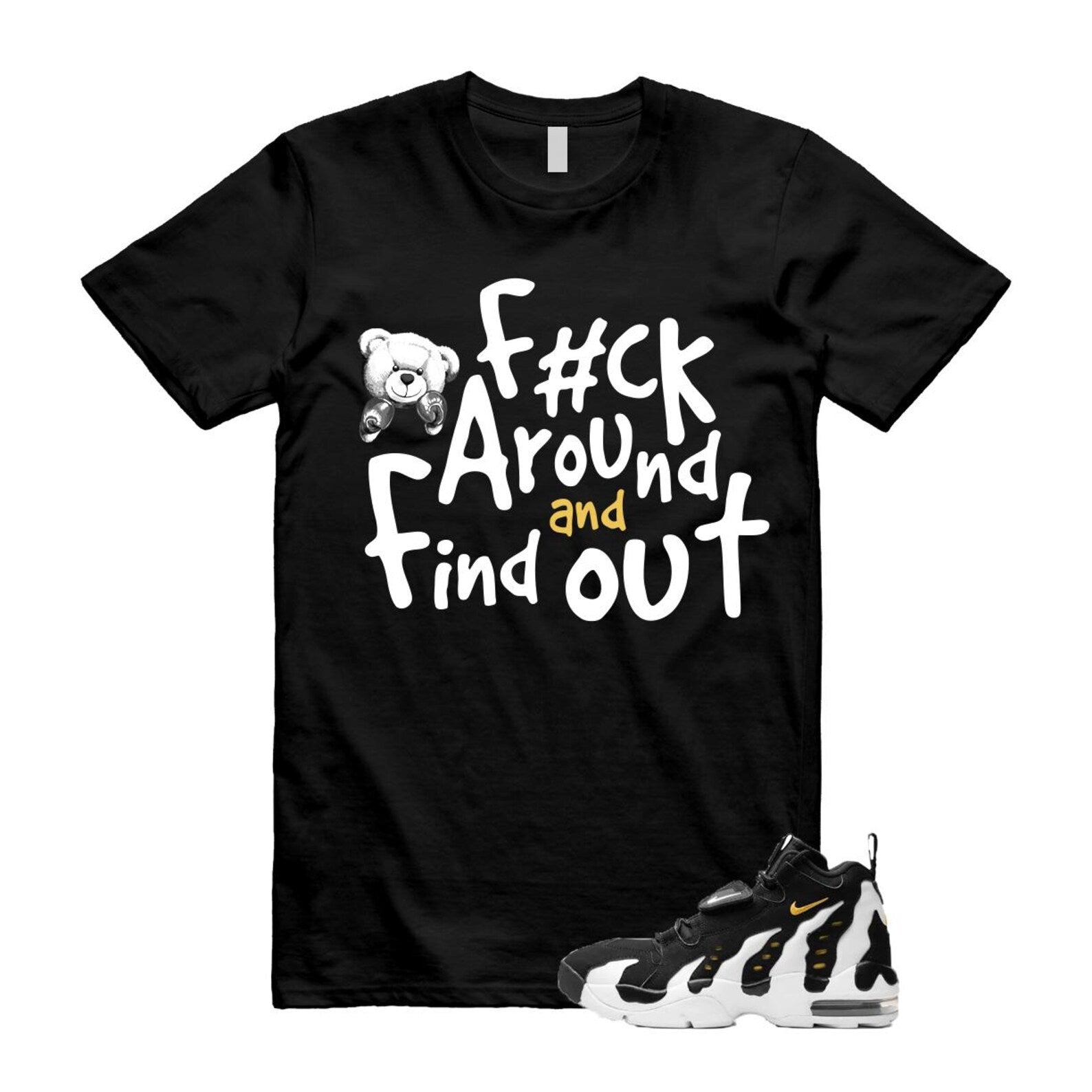 Air DT Max 96 Black White Varsity Maize T Shirt Match FCK ,HM8249-001 T-Shirt, Sneaker Match Tee