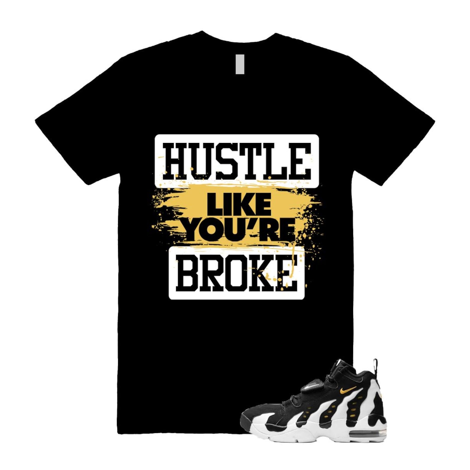 Air DT Max 96 Black White Varsity Maize T Shirt Match HLYB ,HM8249-001 T-Shirt, Sneaker Match Tee