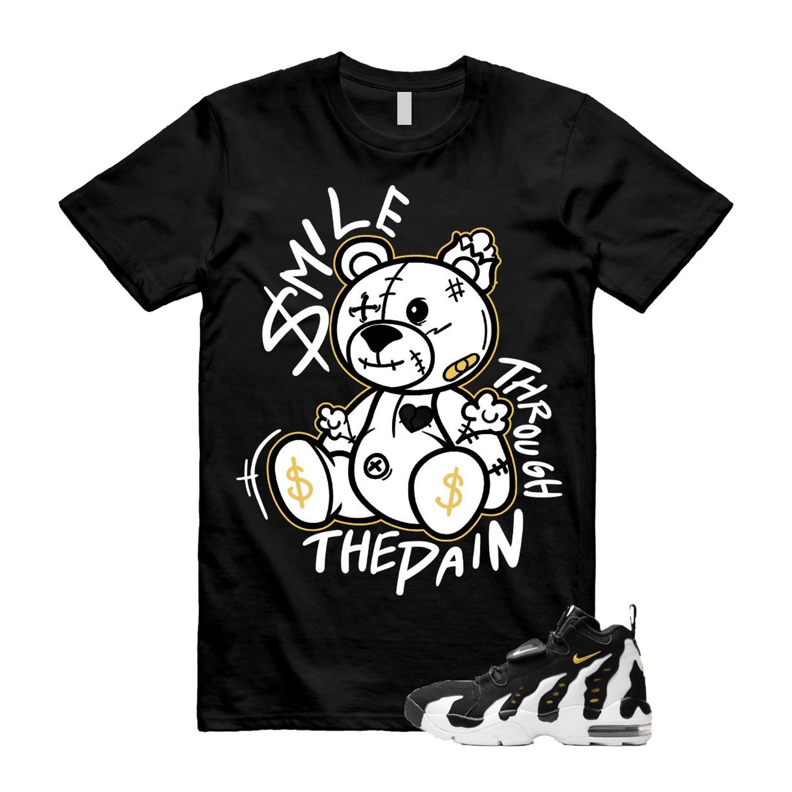 Air DT Max 96 Black White Varsity Maize T Shirt Match Smile Through The Pain ,HM8249-001 T-Shirt, Sneaker Match Tee