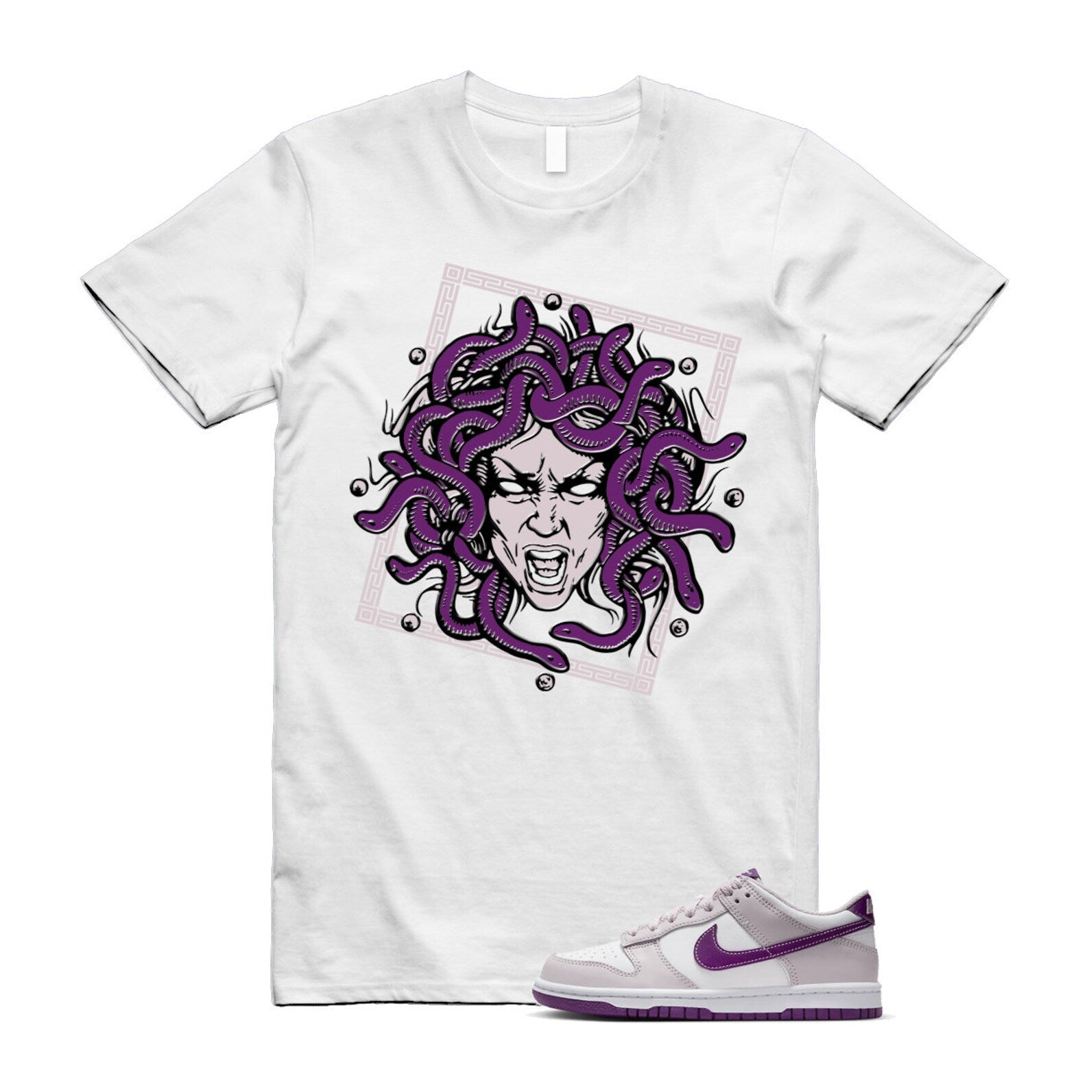 Dunk Platinum Violet Viotech White Low T Shirt Match SHM ,FB9109-104 T-Shirt, Sneaker Match Tee