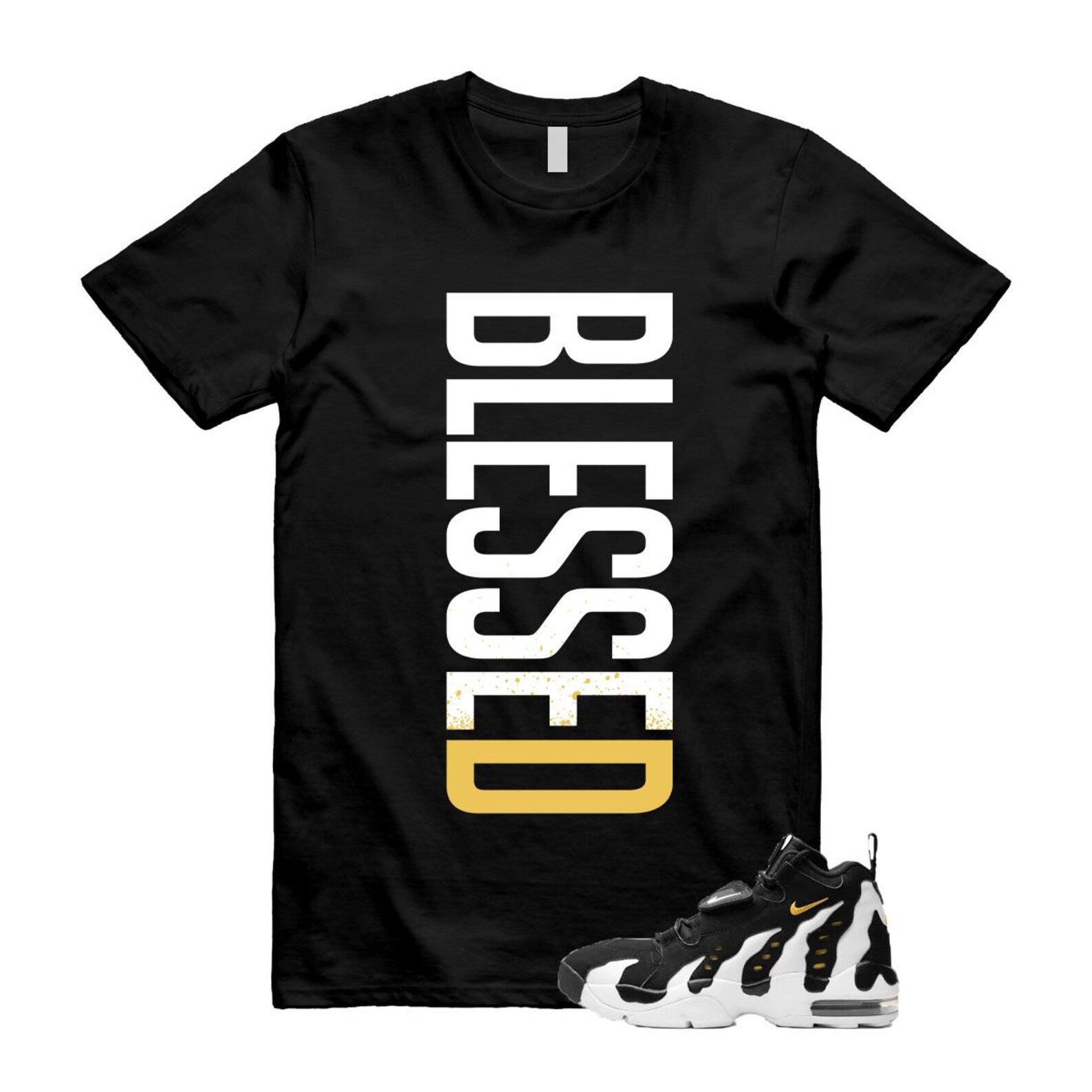 Air DT Max 96 Black White Varsity Maize T Shirt Match VERTBLS ,HM8249-001 T-Shirt, Sneaker Match Tee