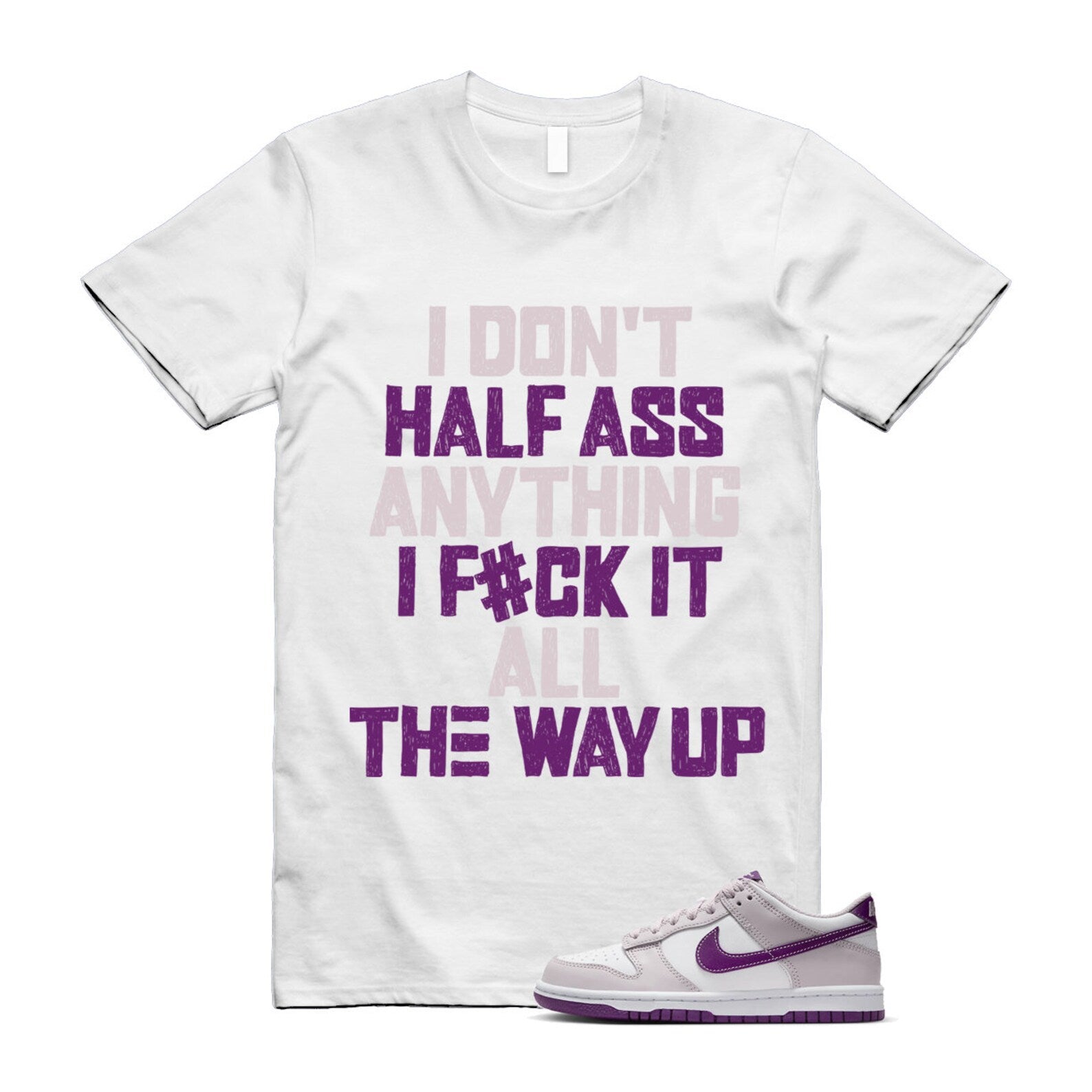 Dunk Platinum Violet Viotech White Low T Shirt Match HALF ,FB9109-104 T-Shirt, Sneaker Match Tee