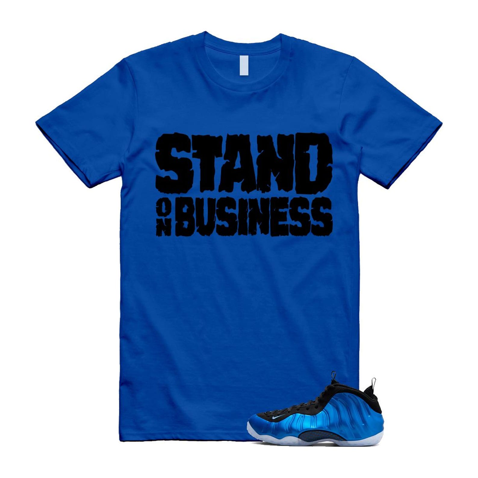 Foamposite Royal International Blue One Air White Black Clear T Shirt Match Stand On Business ,FQ8181-511 T-Shirt, Sneaker Match Tee
