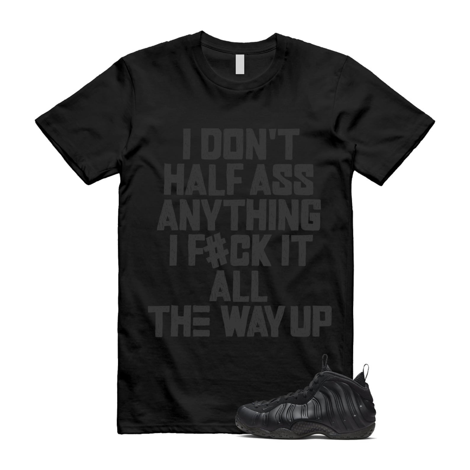 Foamposite Anthracite Air One Black T Shirt Match HALF ,FD5855-001 T-Shirt, Sneaker Match Tee