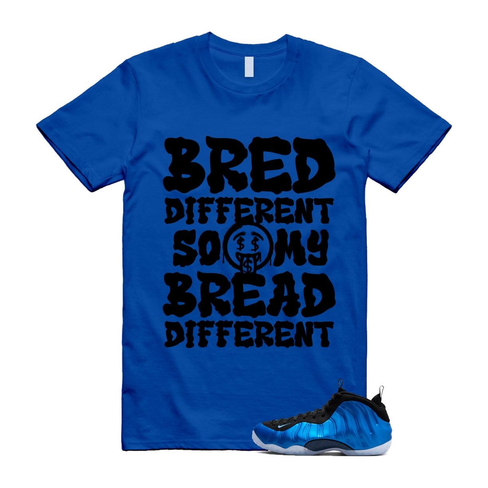 Foamposite Royal International Blue One Air White Black Clear T Shirt Match BDBD ,FQ8181-511 T-Shirt, Sneaker Match Tee