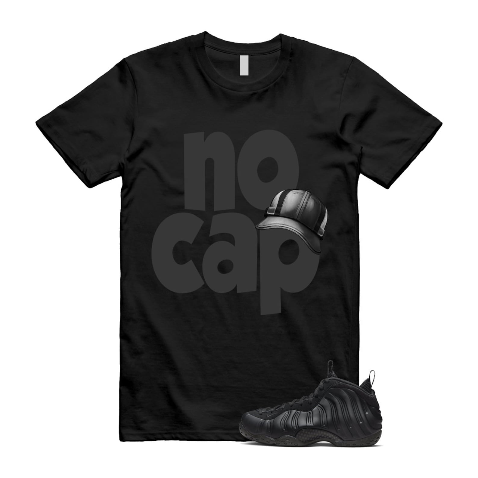 Foamposite Anthracite Air One Black T Shirt Match NO CAP ,FD5855-001 T-Shirt, Sneaker Match Tee