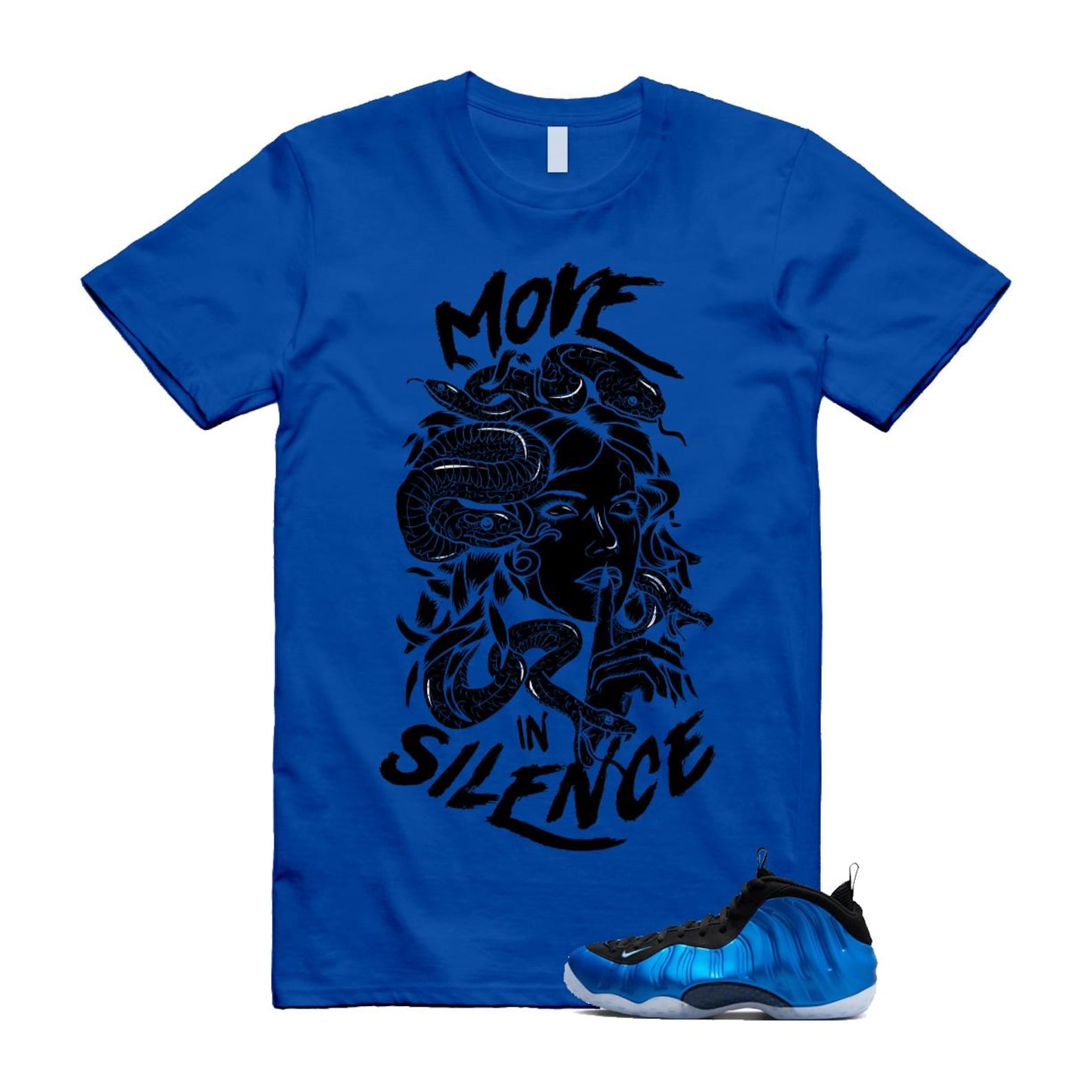 Foamposite Royal International Blue One Air White Black Clear T Shirt Match MIS ,FQ8181-511 T-Shirt, Sneaker Match Tee