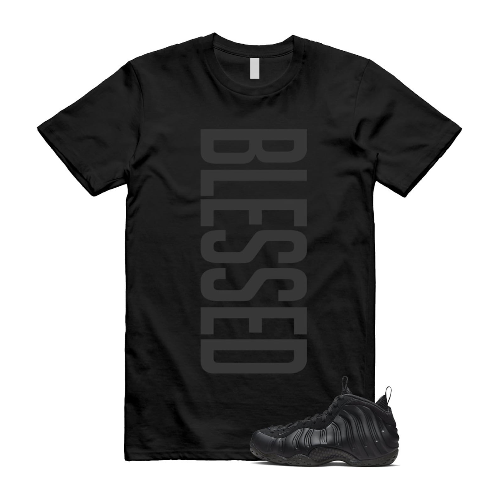 Foamposite Anthracite Air One Black T Shirt Match VERTBLS ,FD5855-001 T-Shirt, Sneaker Match Tee