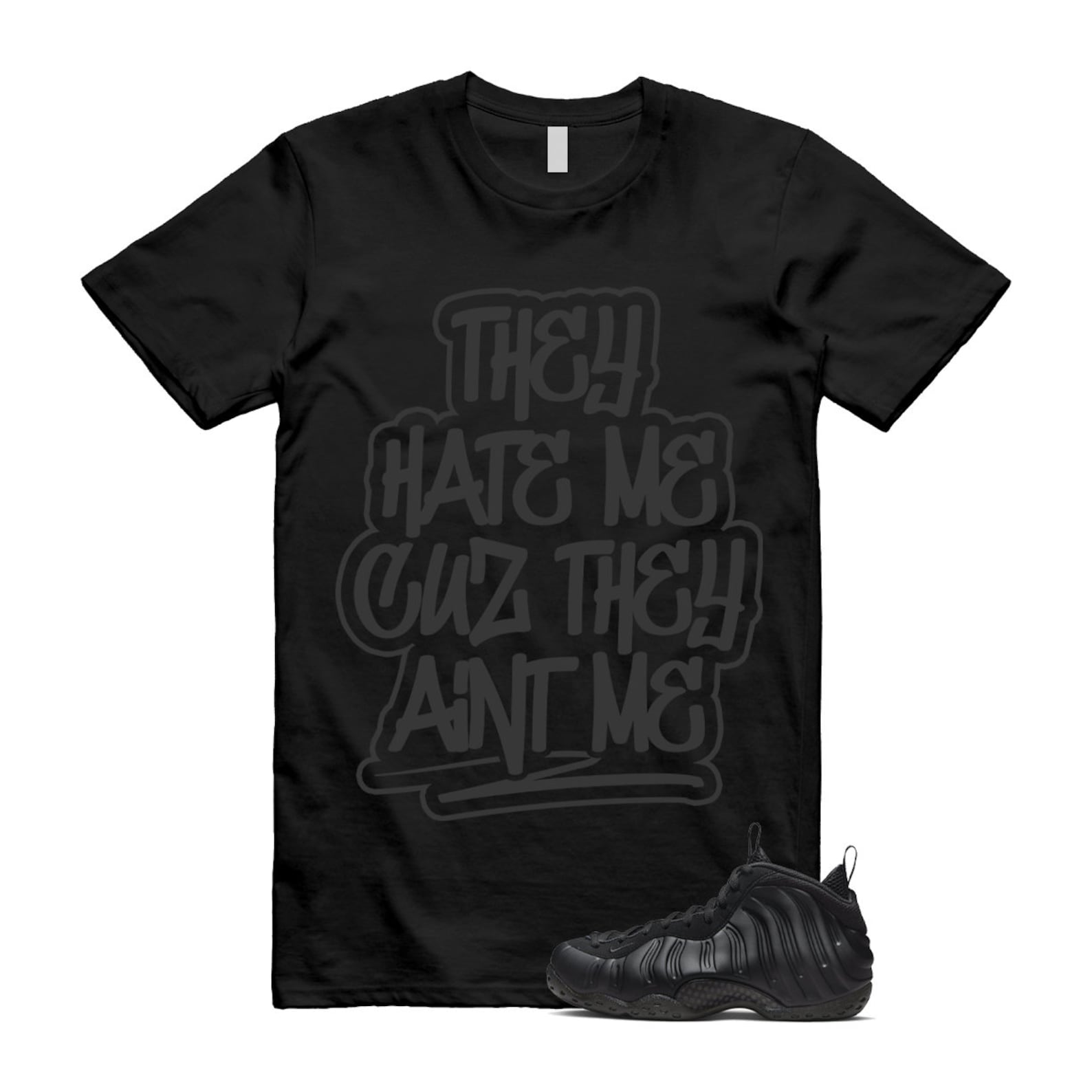 Foamposite Anthracite Air One Black T Shirt Match AINT ME ,FD5855-001 T-Shirt, Sneaker Match Tee