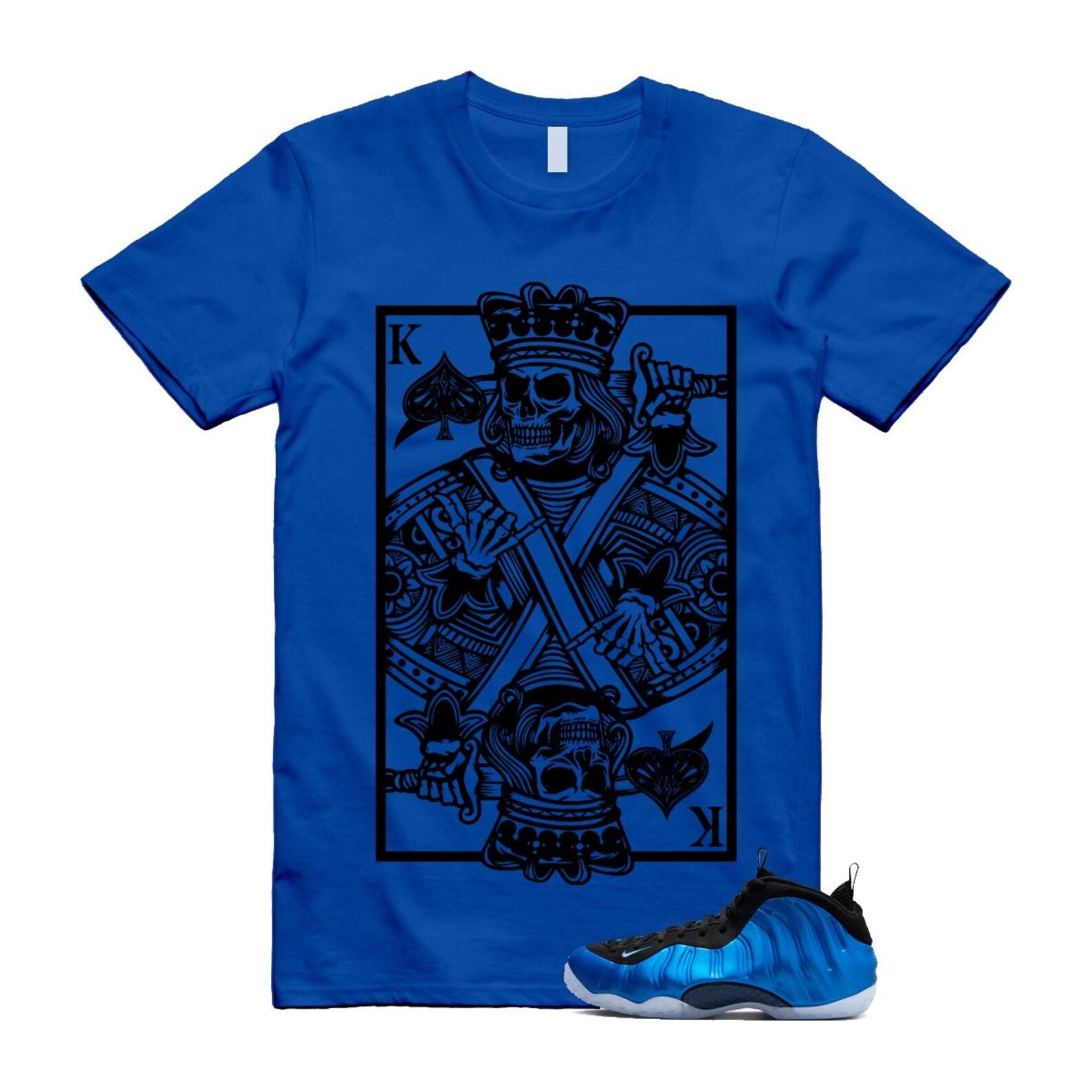 Foamposite Royal International Blue One Air White Black Clear T Shirt Match KC ,FQ8181-511 T-Shirt, Sneaker Match Tee